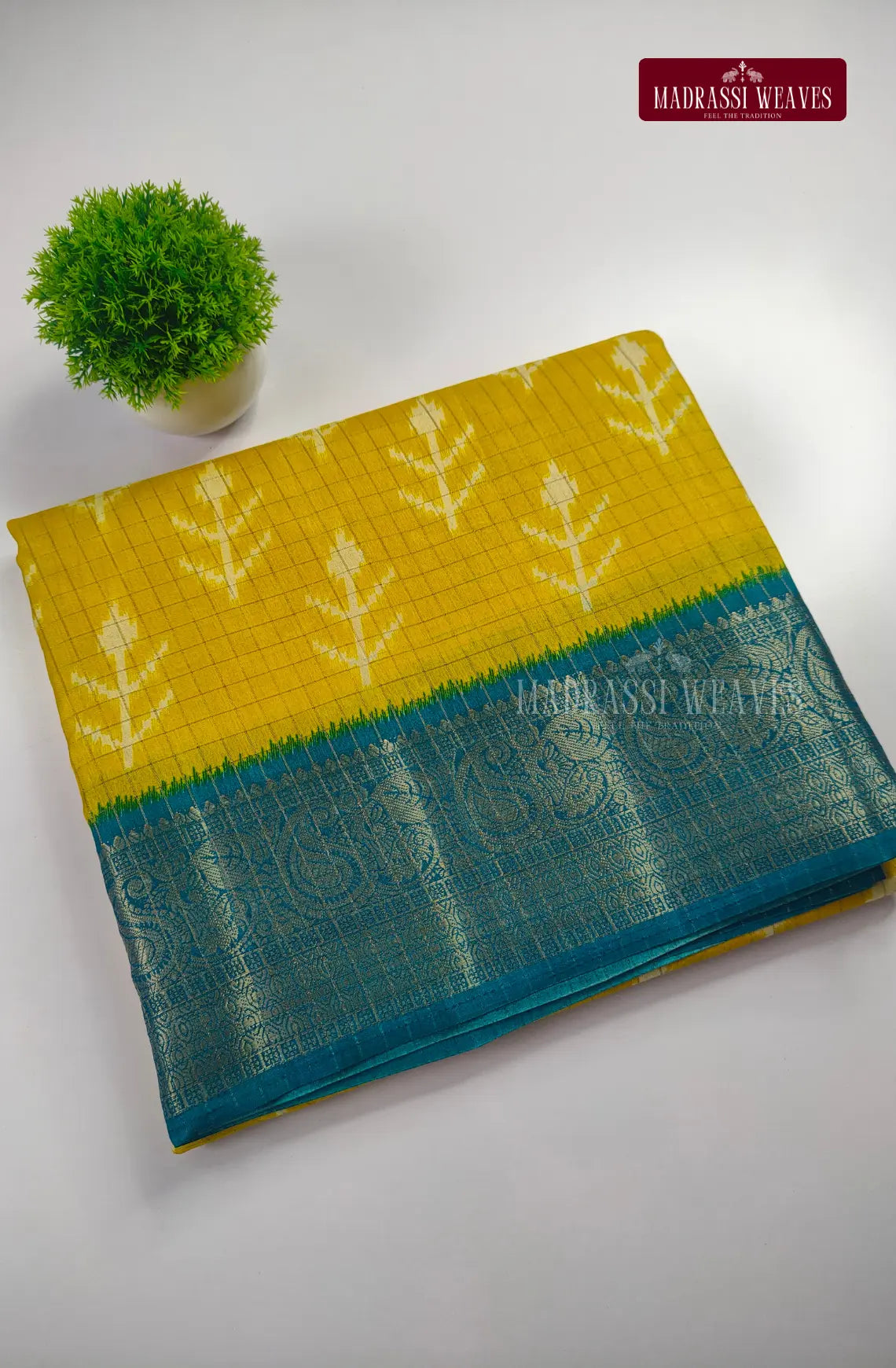 PartyWear Kalamkari Checks saree