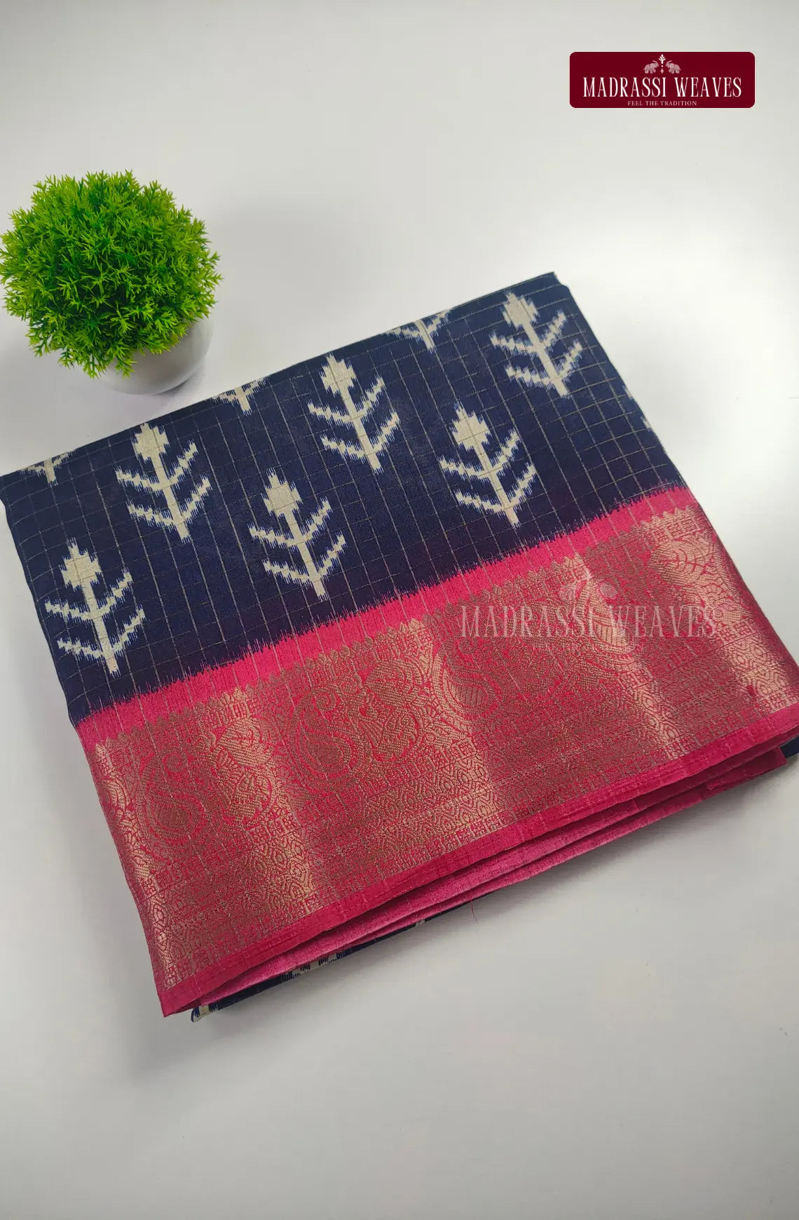 PartyWear Kalamkari Checks saree