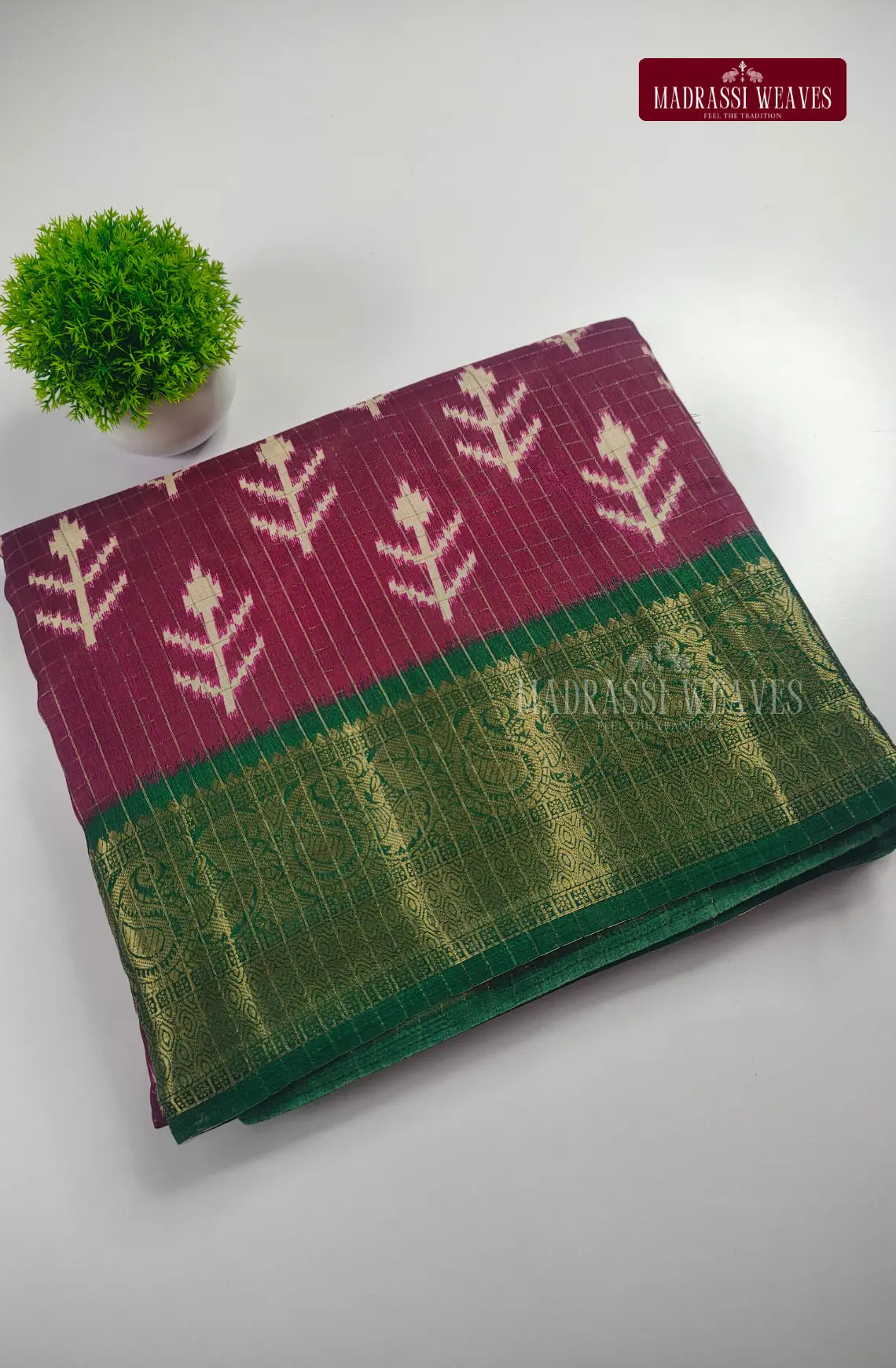 PartyWear Kalamkari Checks saree