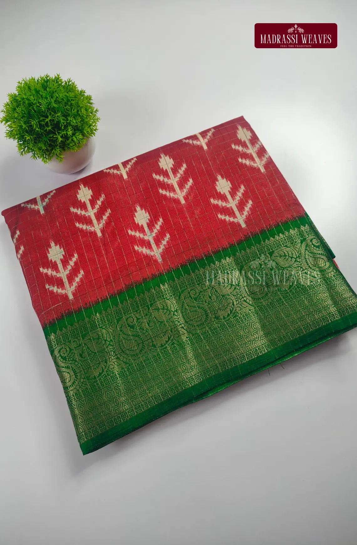 PartyWear Kalamkari Checks saree