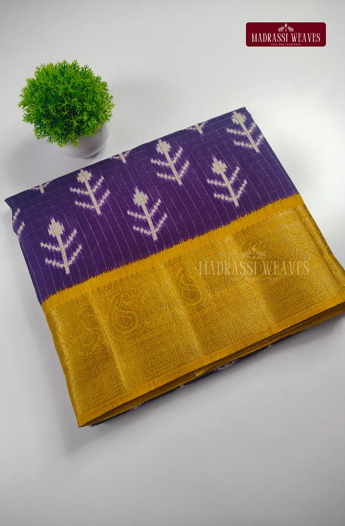PartyWear Kalamkari Checks saree