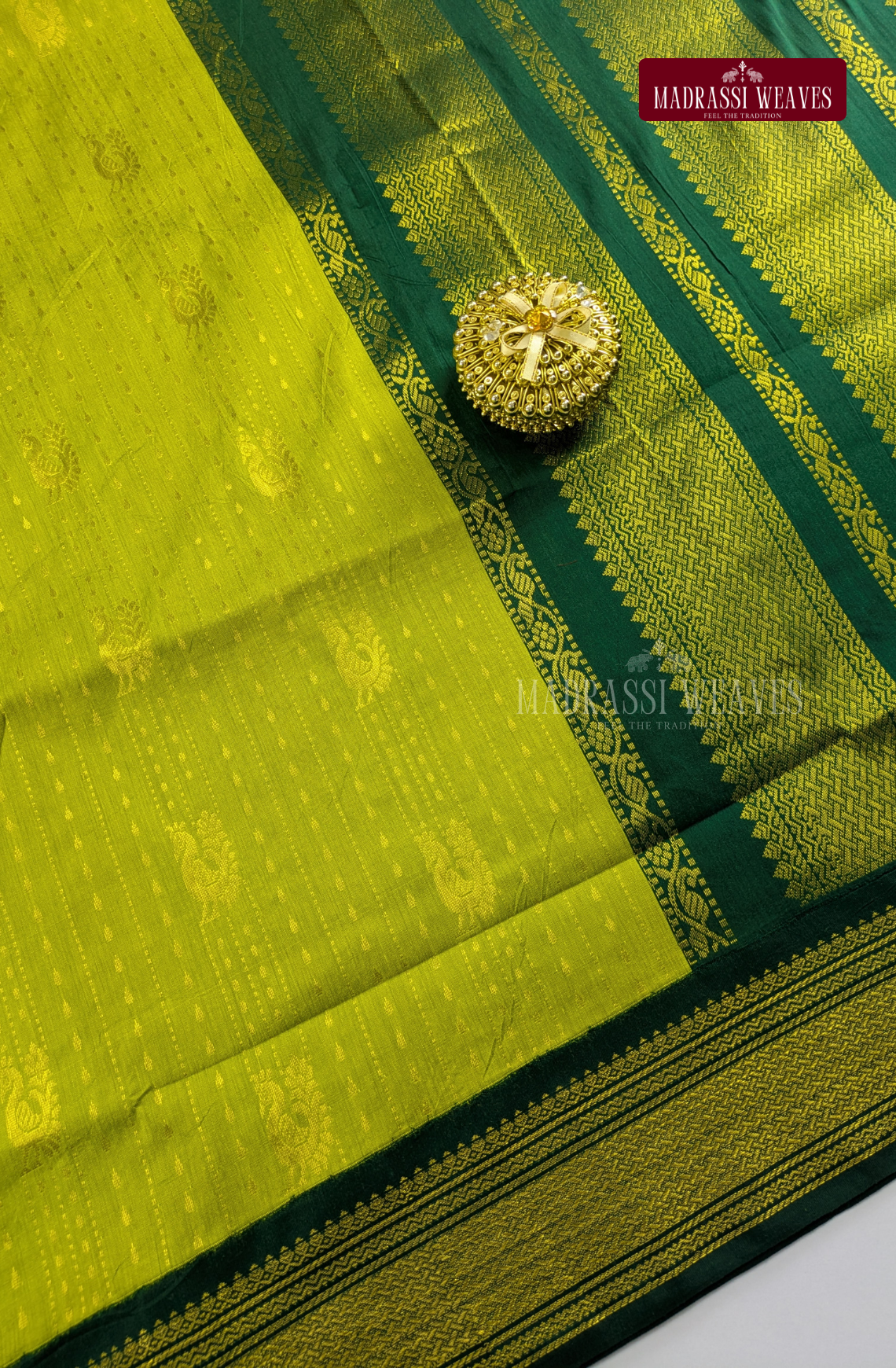 Premium Kalyani Gadwal Saree - Green
