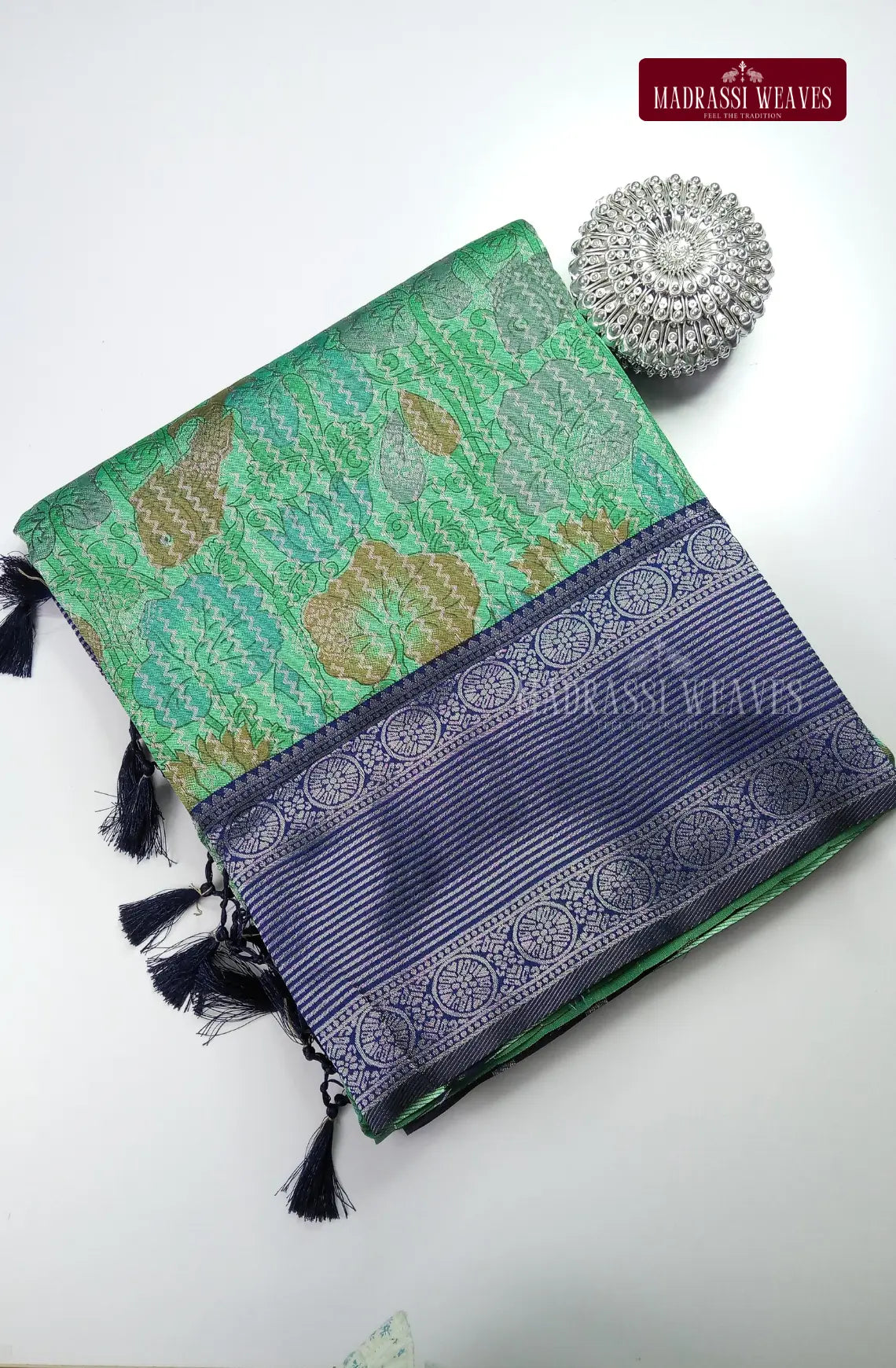 Floral Printed Soft Kathan Tussar Silk Saree