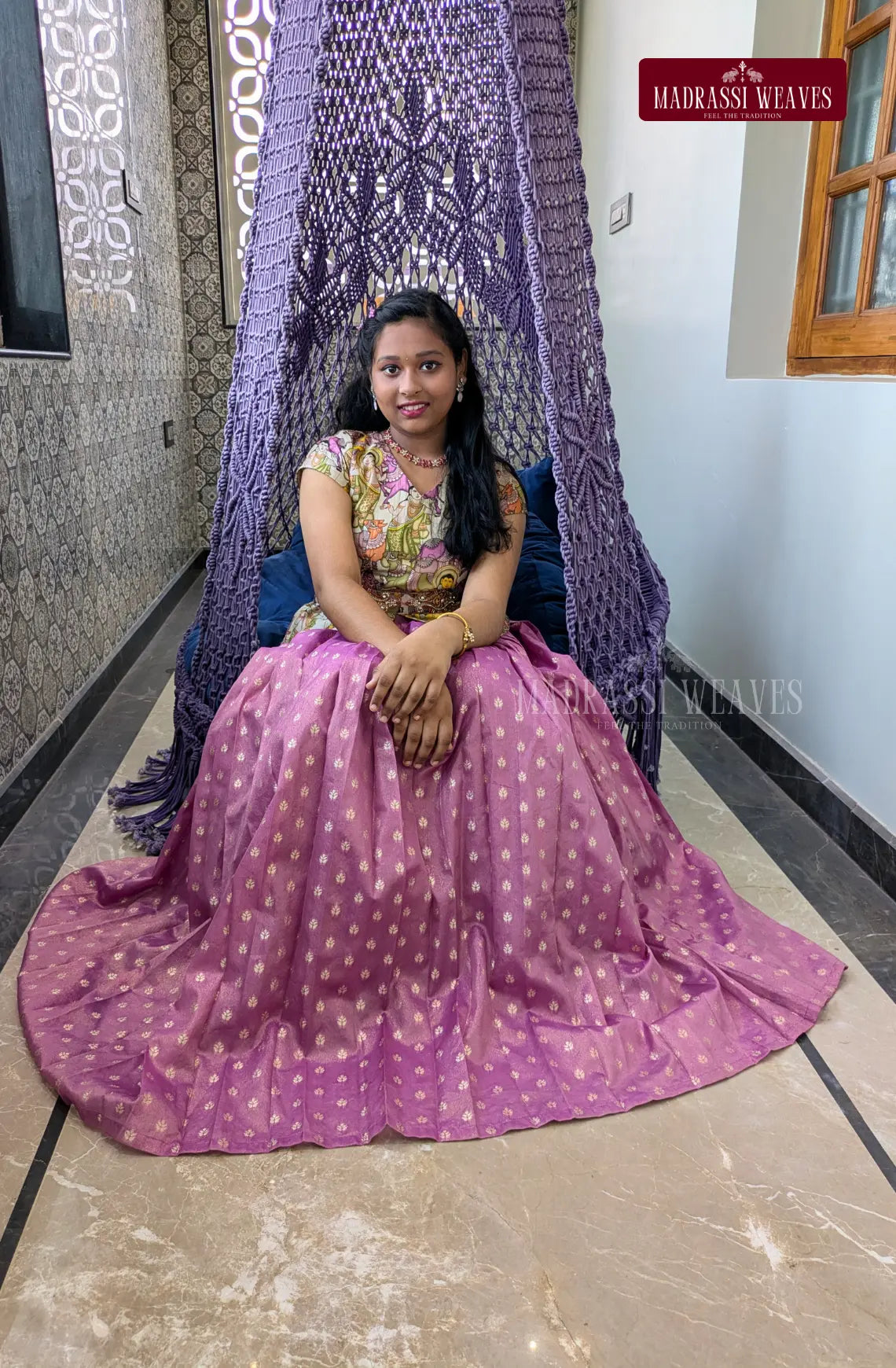 Premium Indo-western Girl's Dress - Kalamkari Twinkle Tales