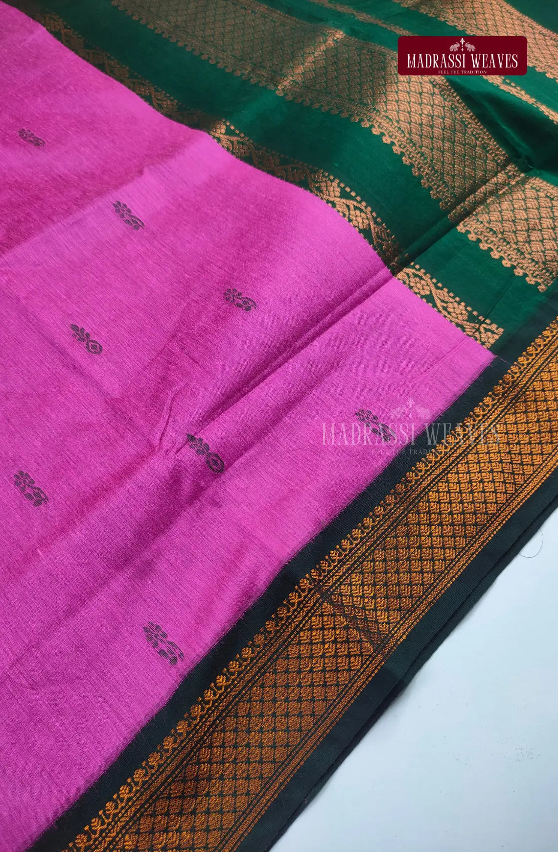 Premium Kalyani Gadwal Cotton Saree - Rose