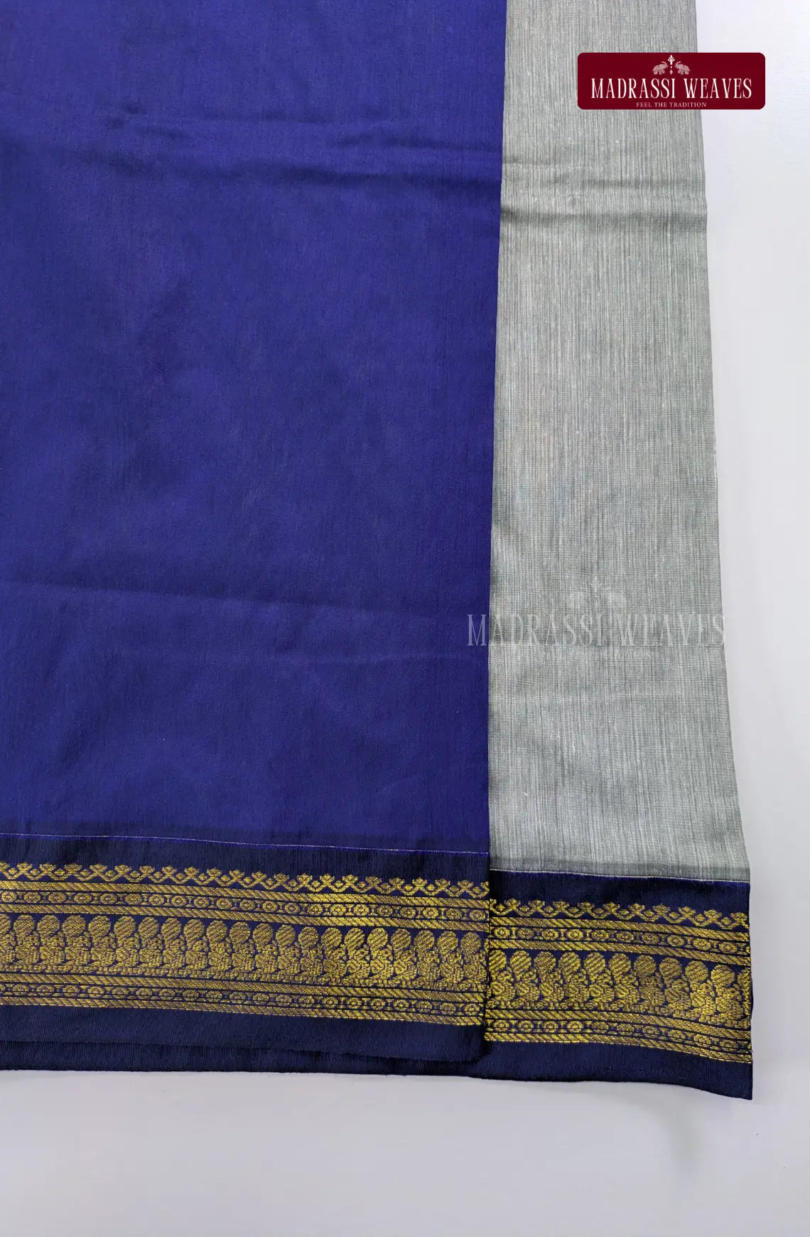 Premium Kalyani Gadwal Cotton Saree - Grey