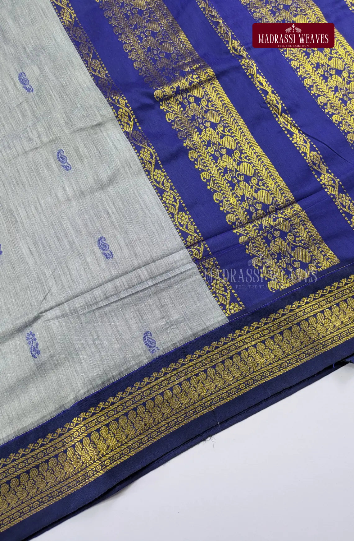 Premium Kalyani Gadwal Cotton Saree - Grey
