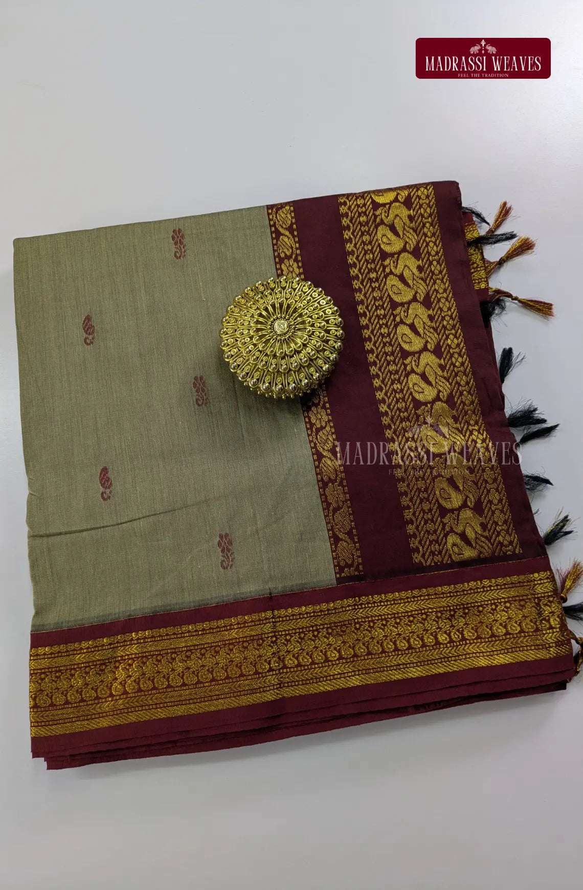 Premium Kalyani Gadwal Cotton Saree - Ivory