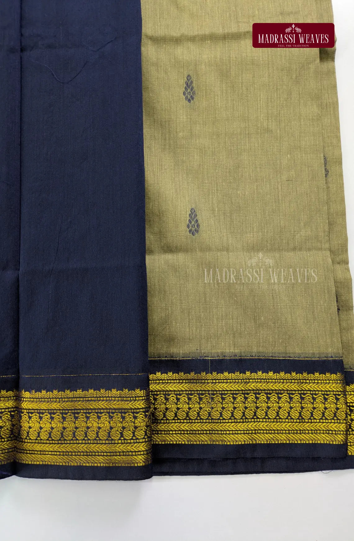 Premium Kalyani Gadwal Cotton Saree - Ivory Tusk