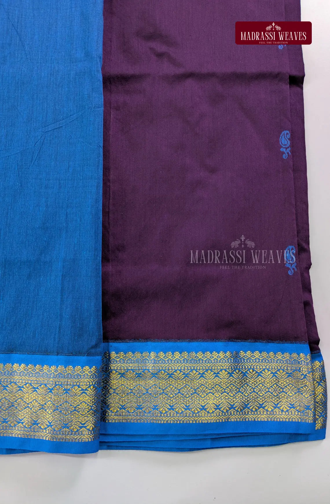 Premium Kalyani Gadwal Cotton Saree - Jamoon Fruit