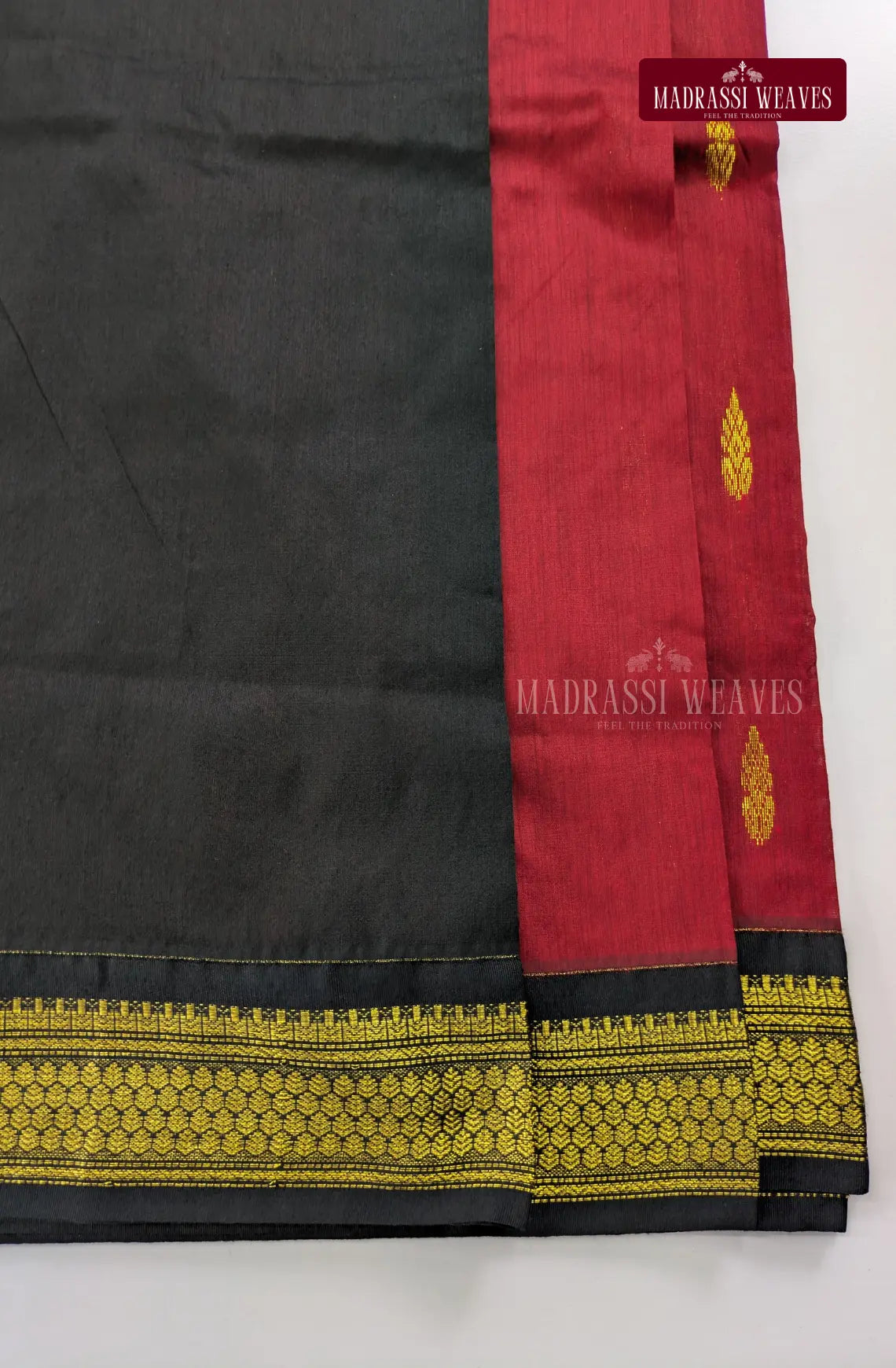 Premium Kalyani Gadwal Cotton Saree - Kumkum Red