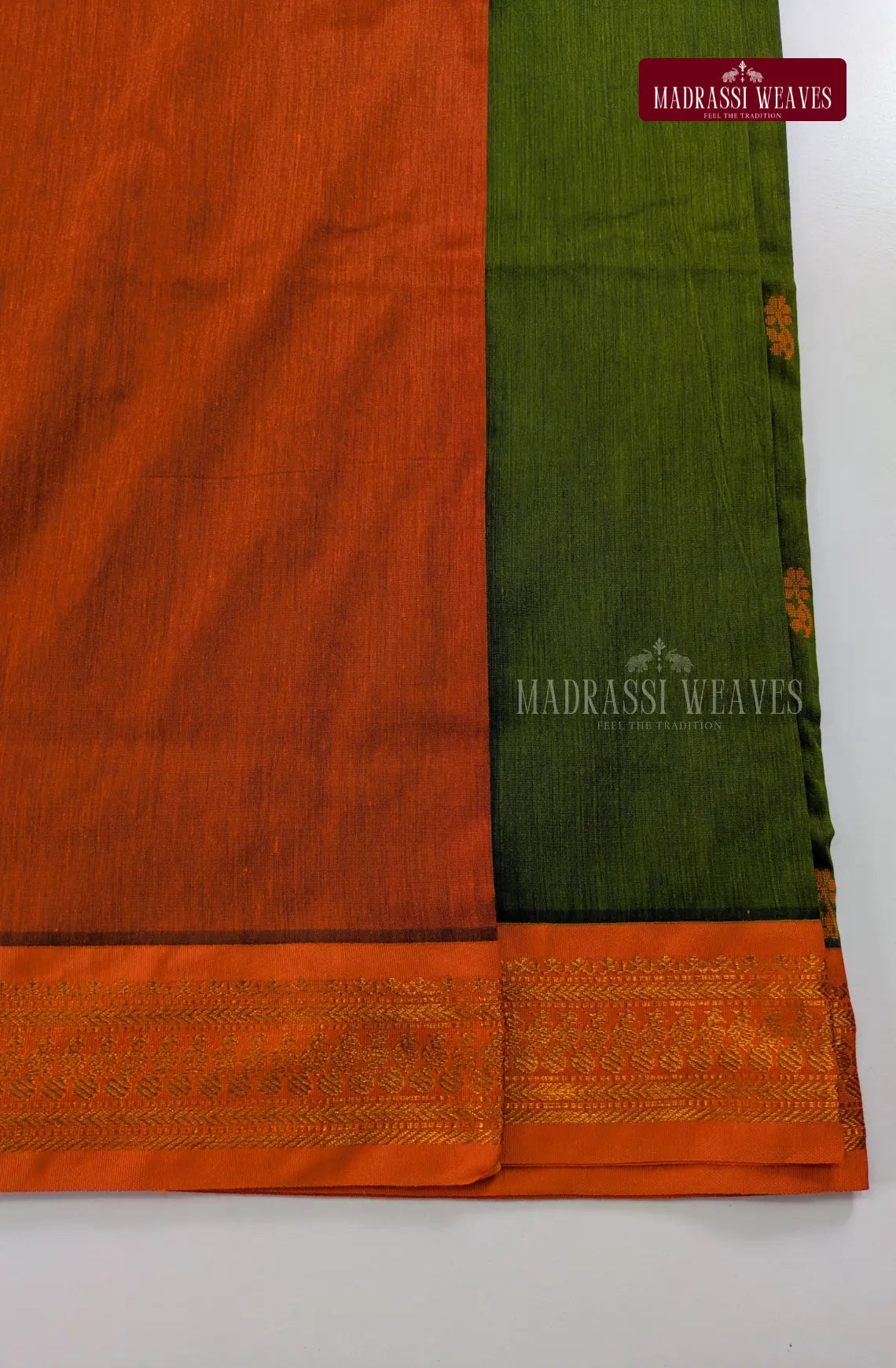 Premium Kalyani Gadwal Cotton Saree - Leaf Green