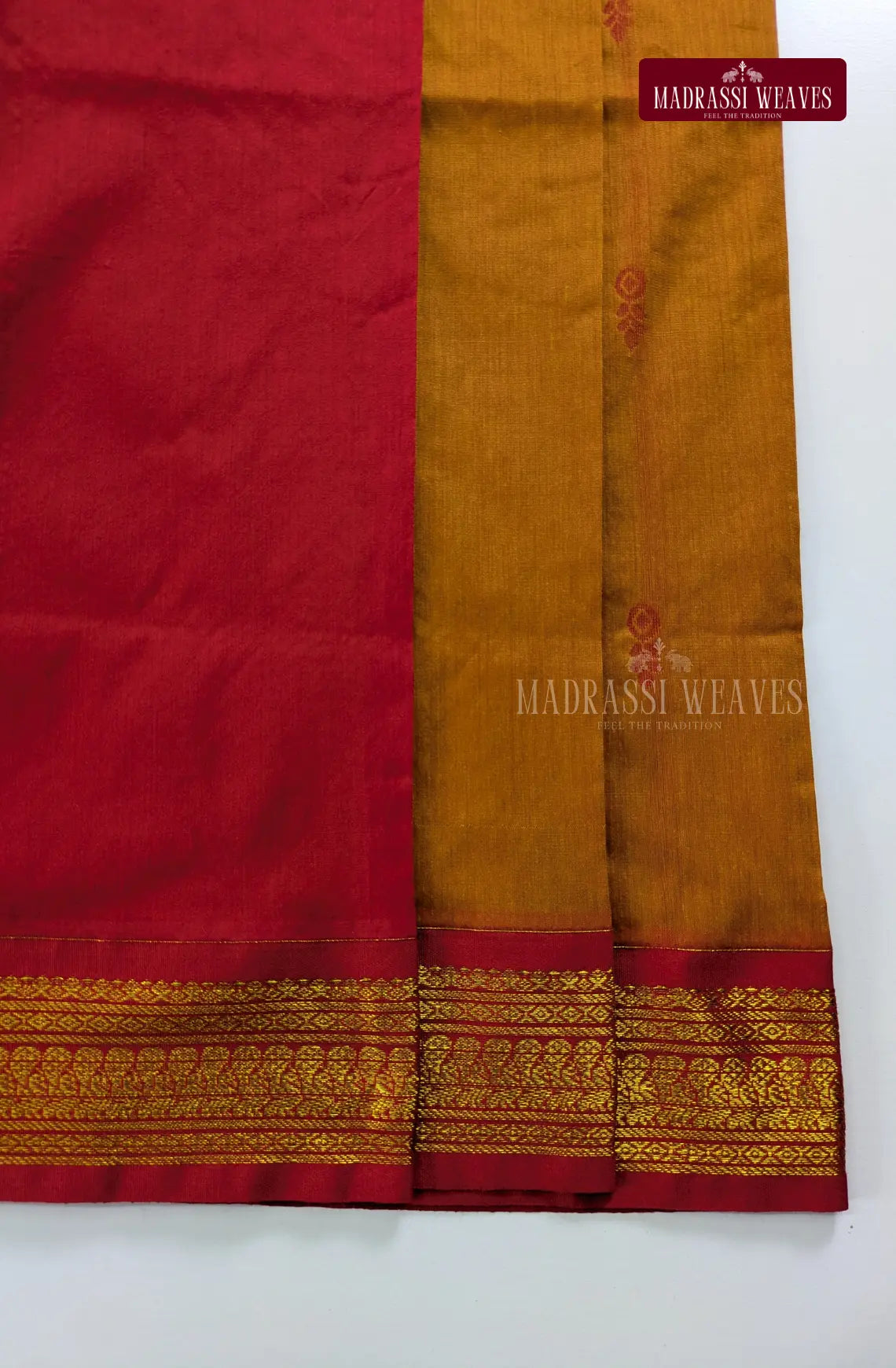 Premium Kalyani Gadwal Cotton Saree - Mustard