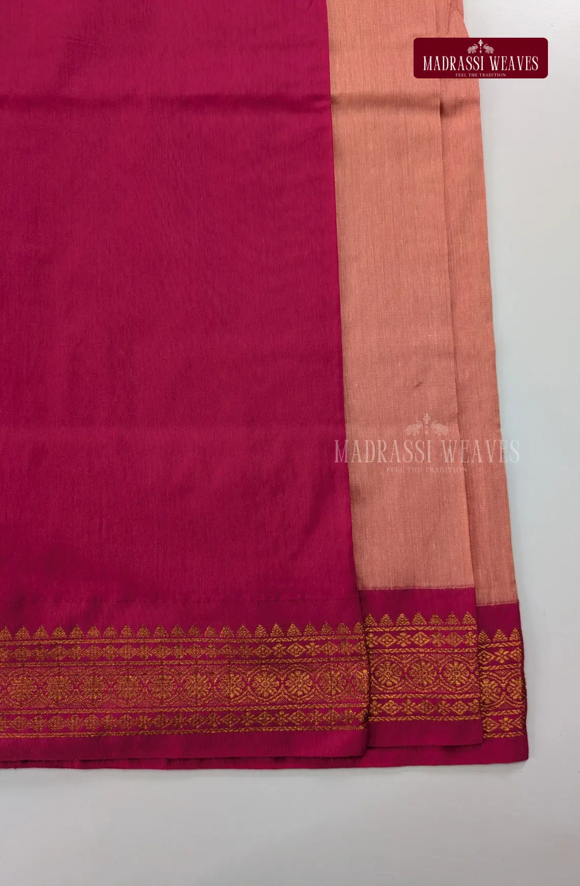 Premium Kalyani Gadwal Cotton Saree - Peach