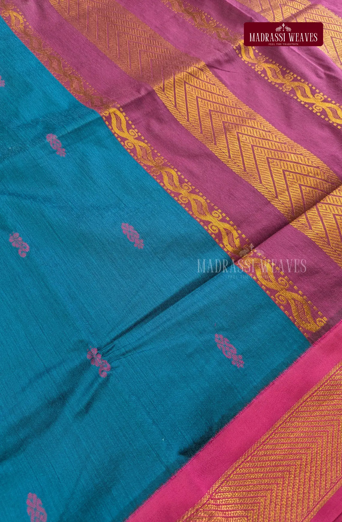 Premium Kalyani Gadwal Cotton Saree - Peacock