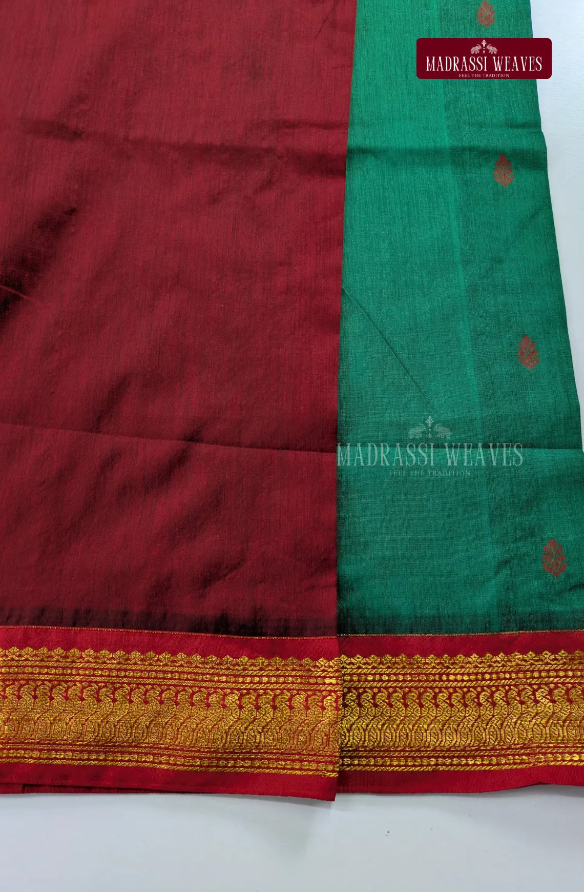 Premium Kalyani Gadwal Cotton Saree - Rama