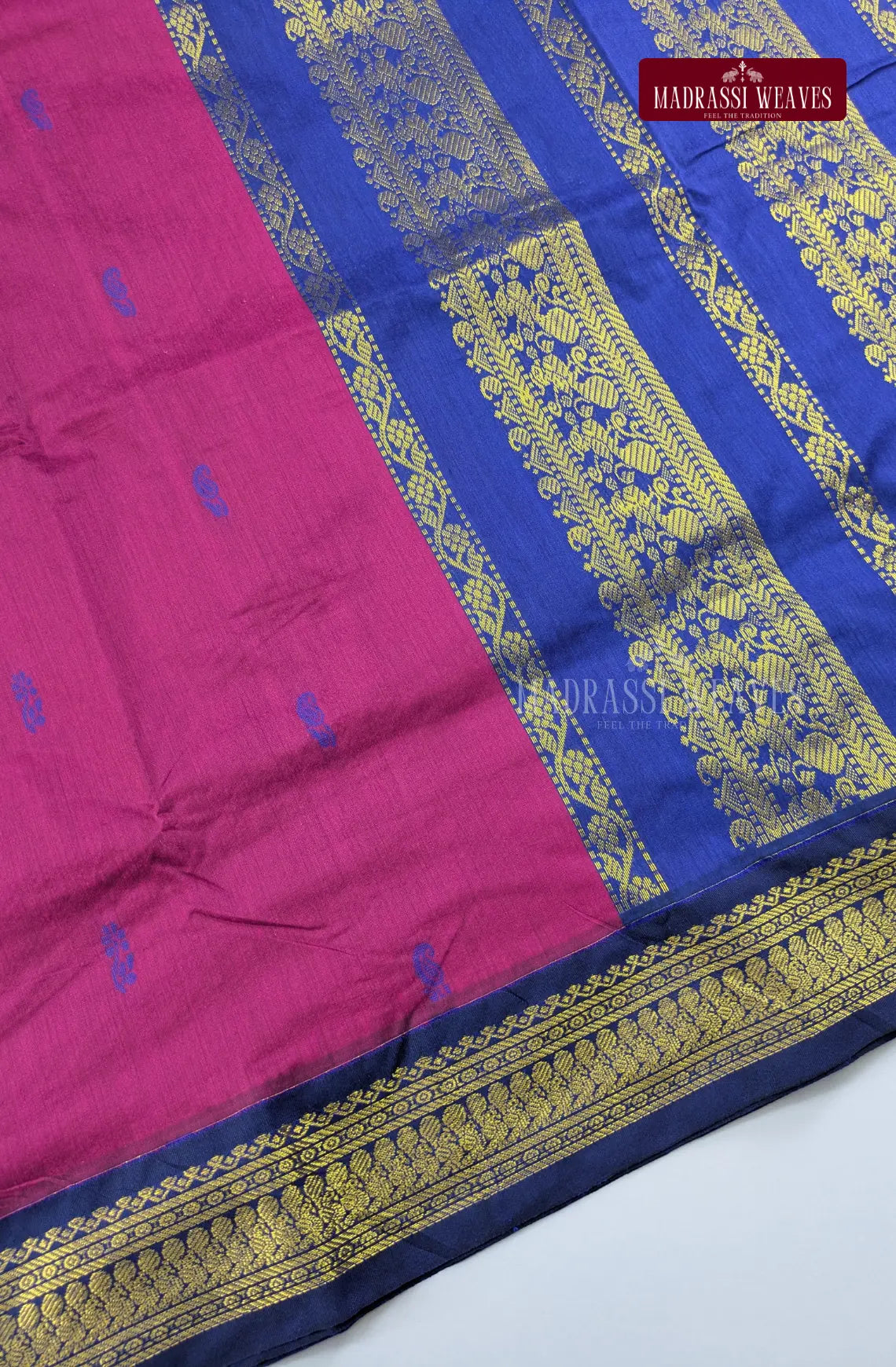Premium Kalyani Gadwal Cotton Saree - Rani