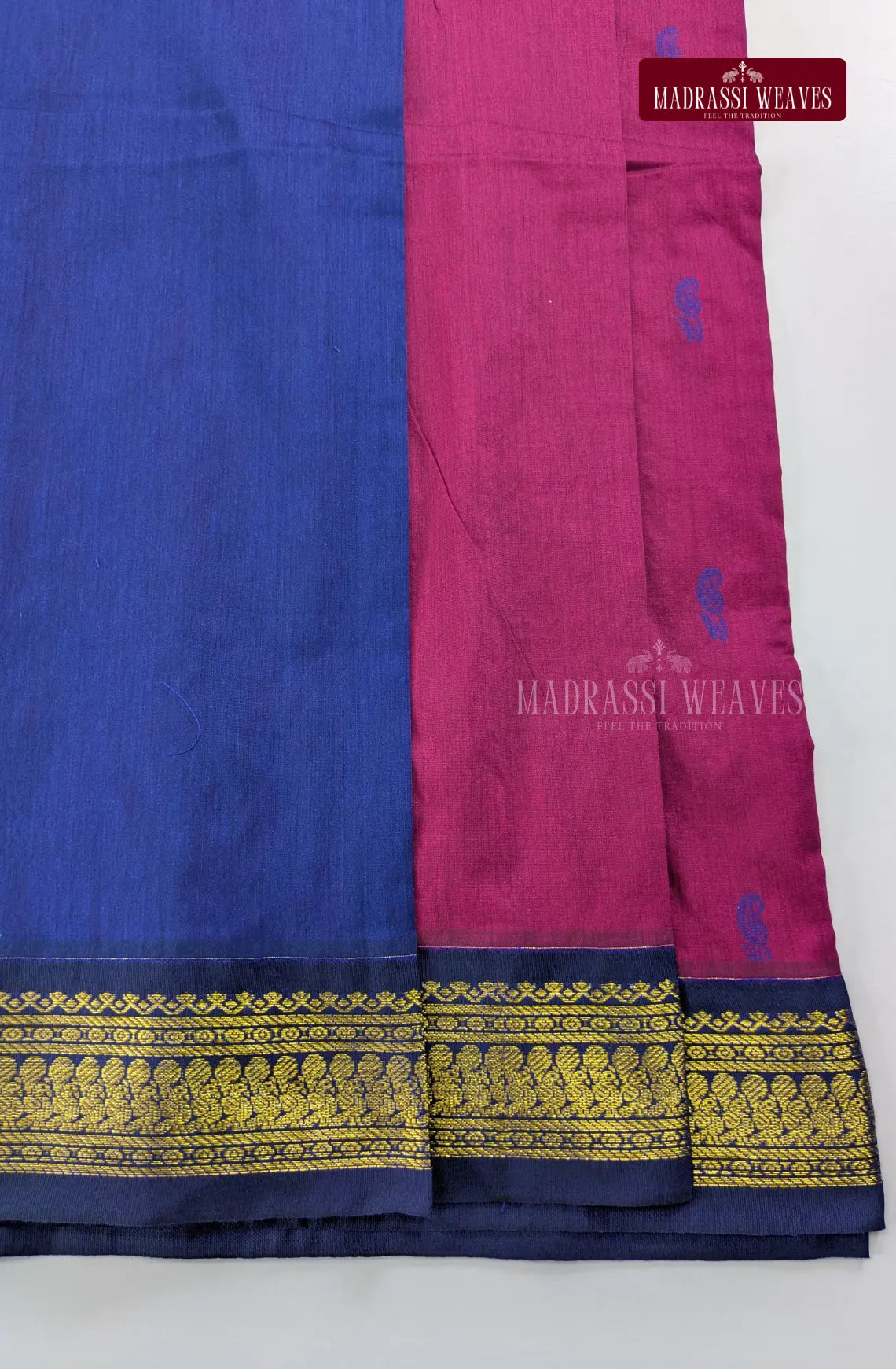 Premium Kalyani Gadwal Cotton Saree - Rani