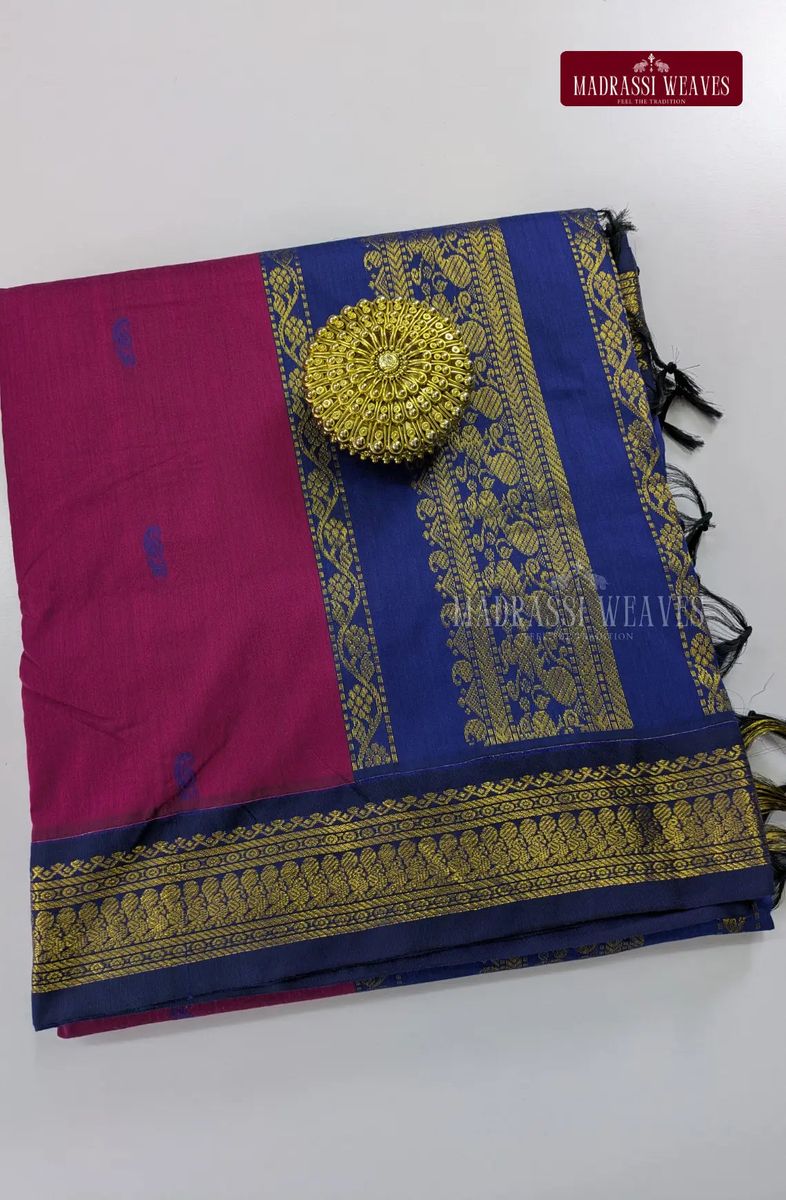 Premium Kalyani Gadwal Cotton Saree - Rani