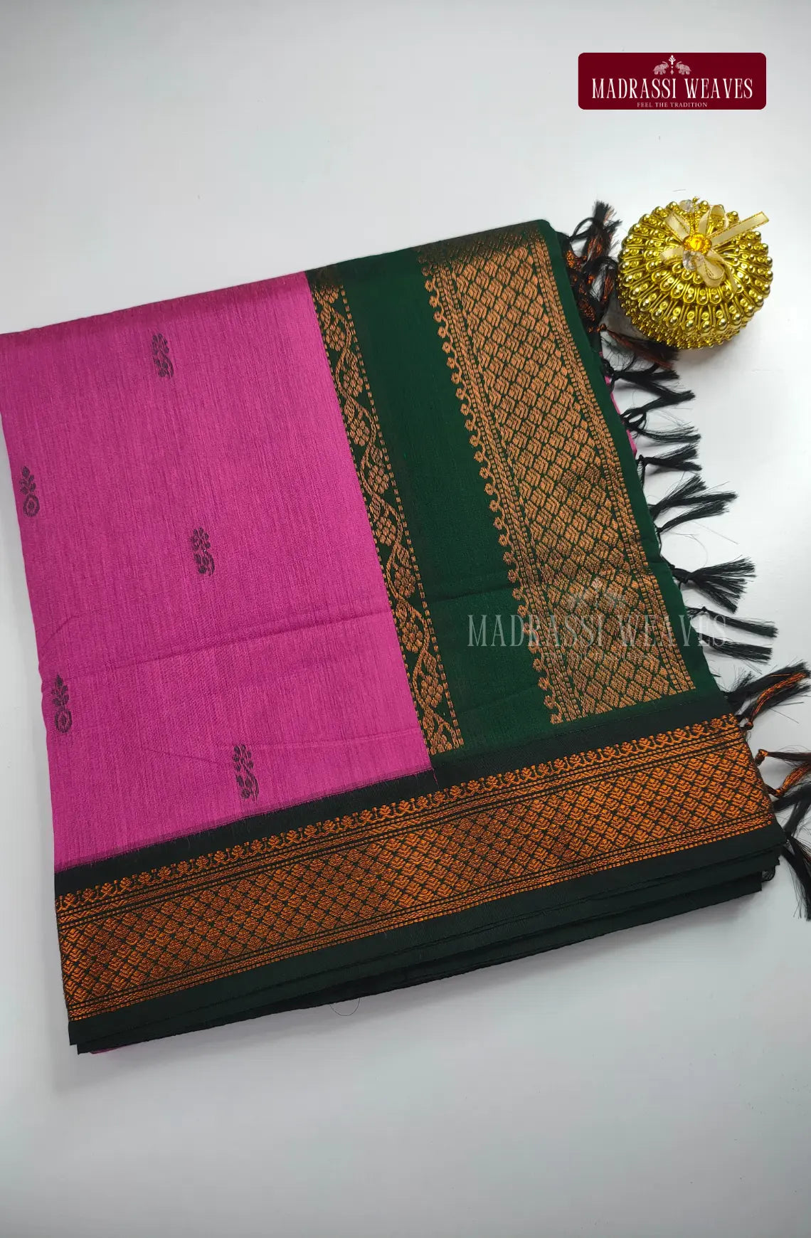 Premium Kalyani Gadwal Cotton Saree - Rose