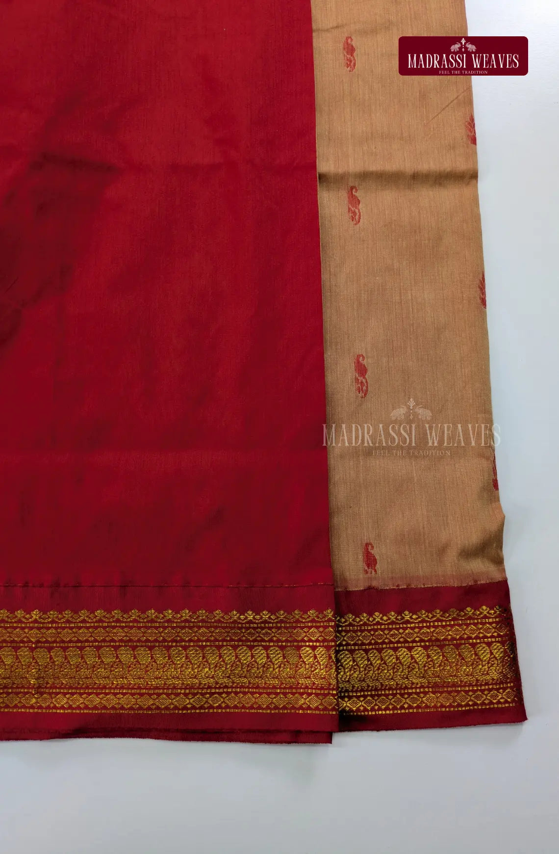 Premium Kalyani Gadwal Cotton Saree - Sandal