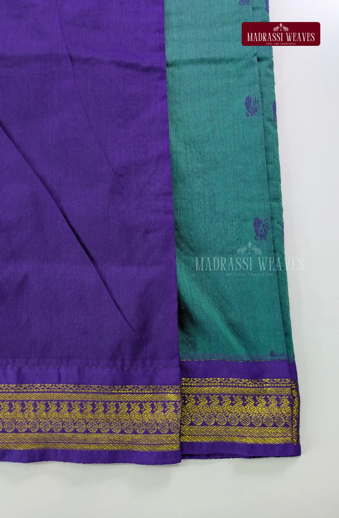Premium Kalyani Gadwal Cotton Saree - Sea Green
