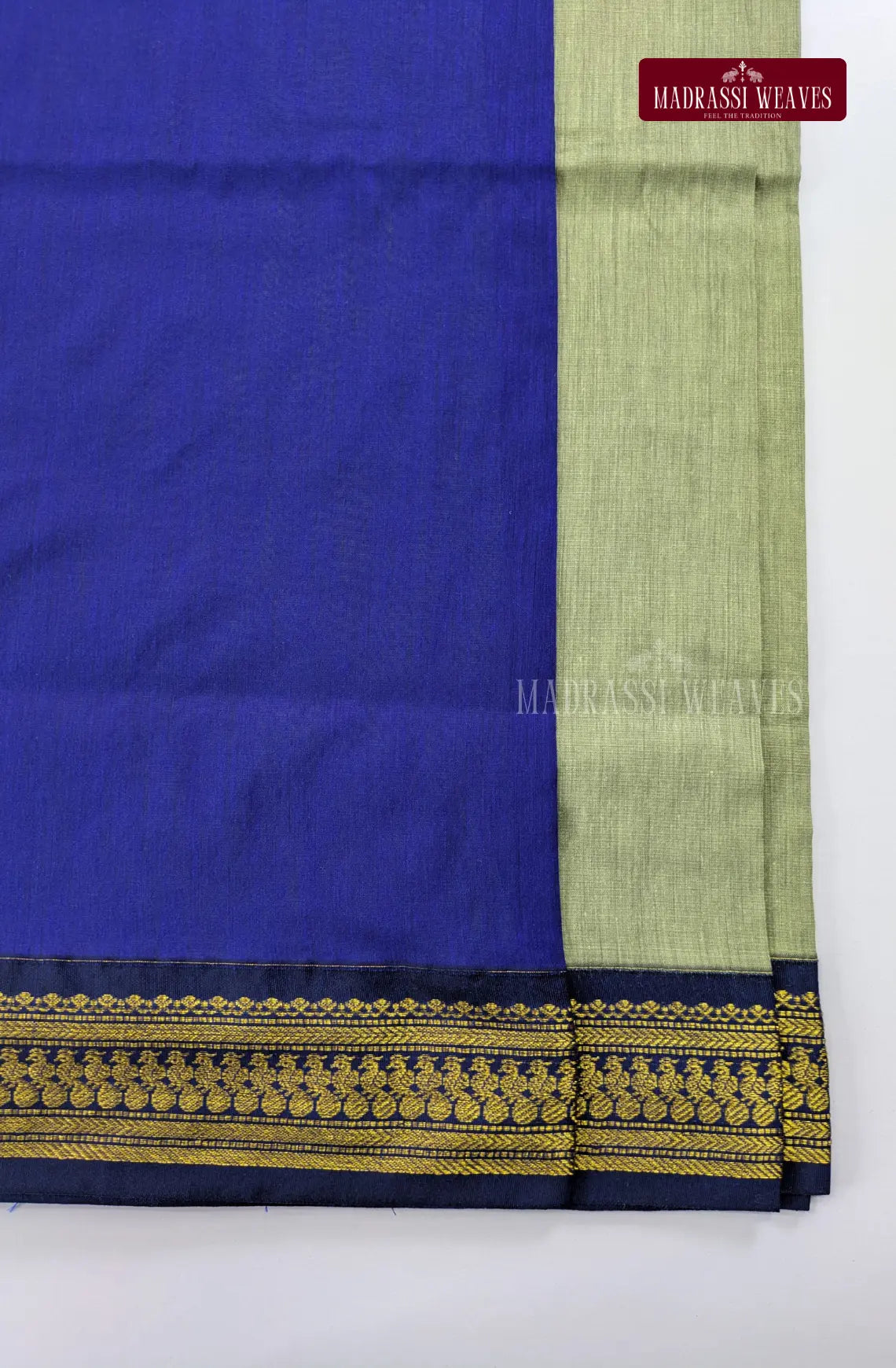 Premium Kalyani Gadwal Cotton Saree - Whitish Grey