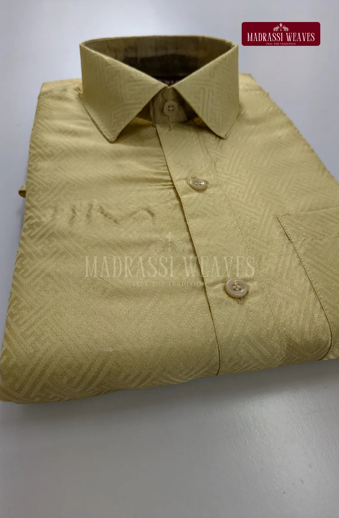 Premium Ethnic Embossed Men's Dhoti Set - Sandalwood