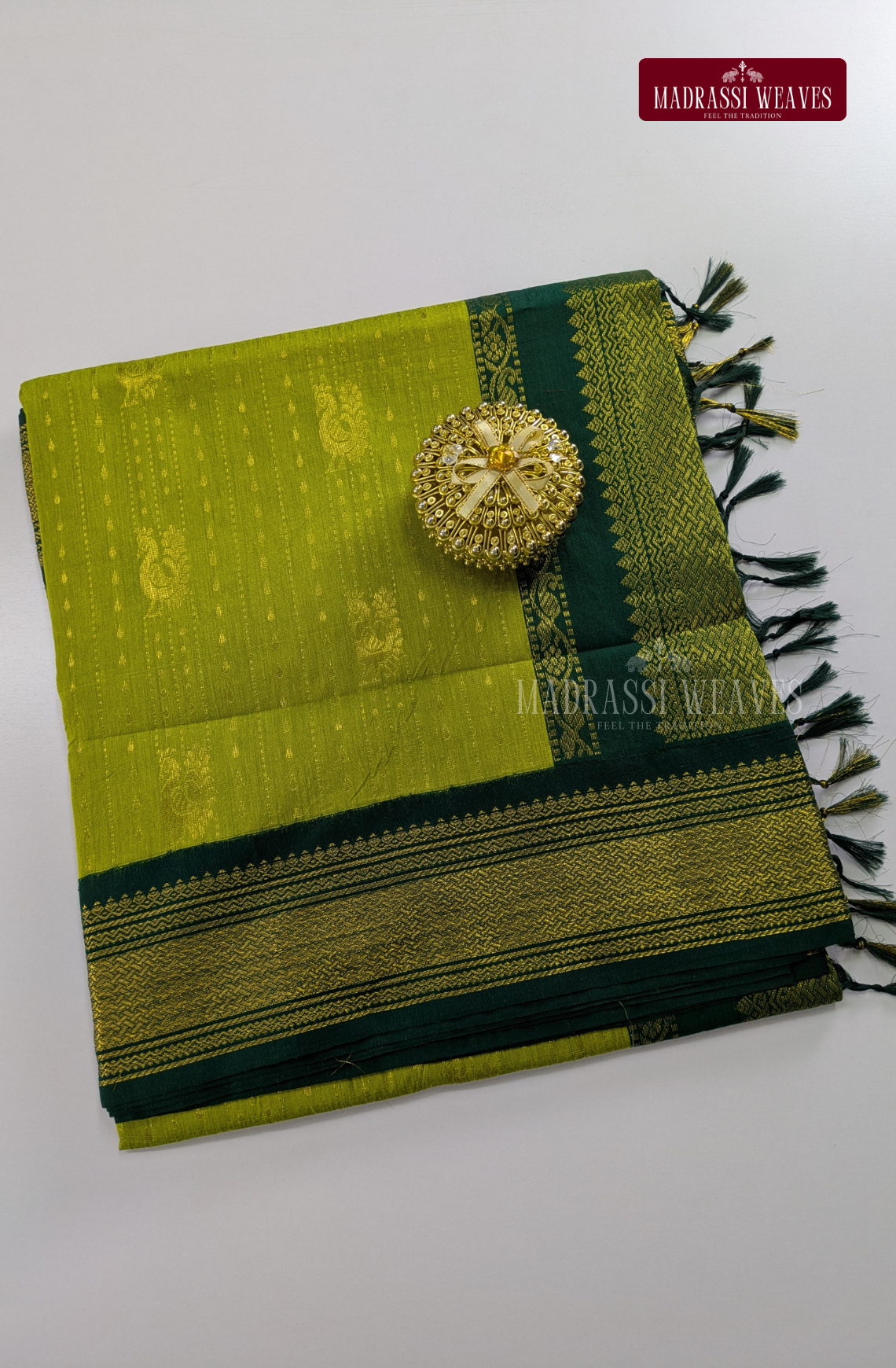 Premium Kalyani Gadwal Saree - Green