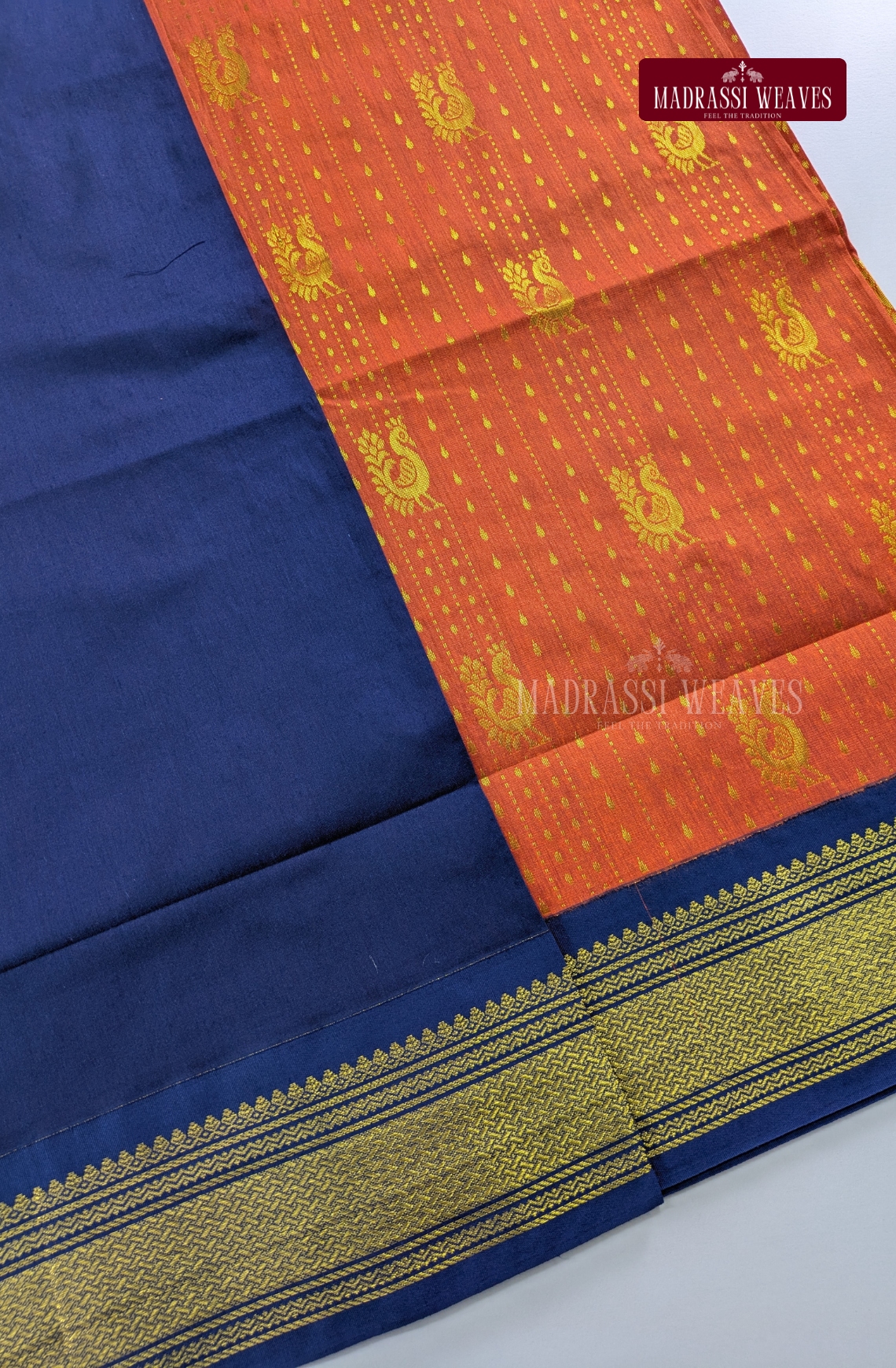 Premium Kalyani Gadwal Saree - Orange