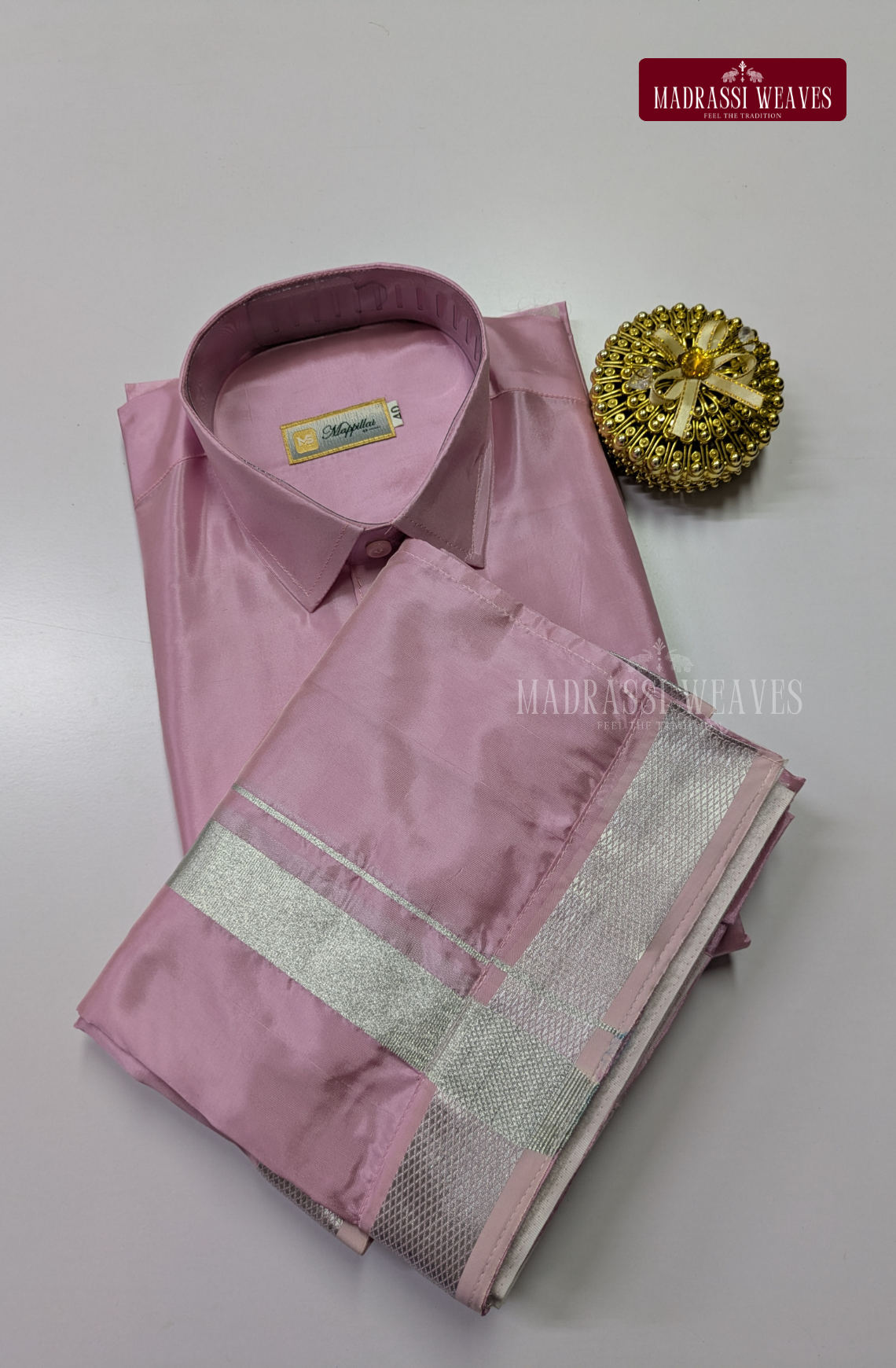 Premium Japan Silk Dhoti Set - Rosy Pink