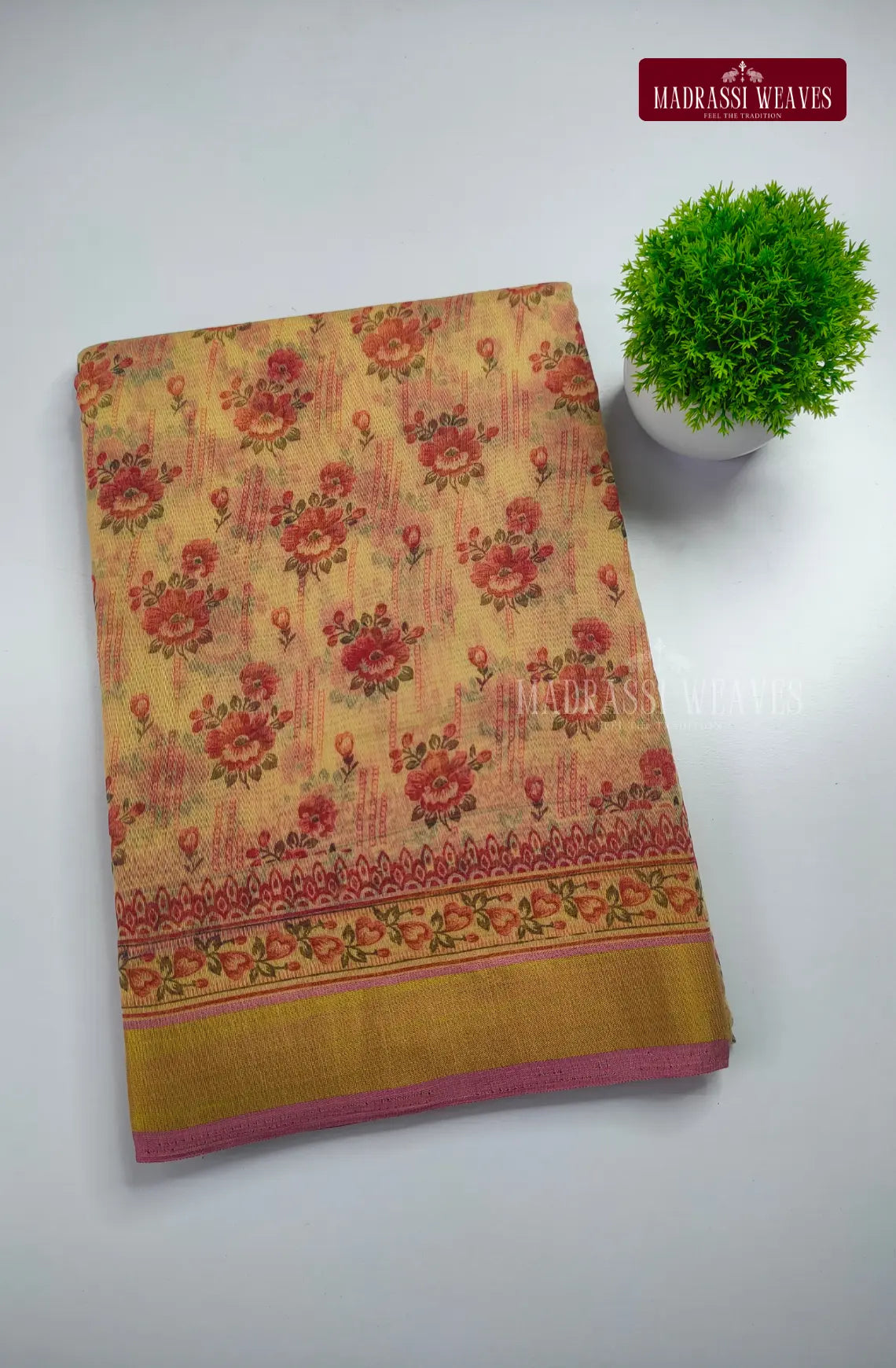 Floral Printed Office wear Cotton Blend Saree