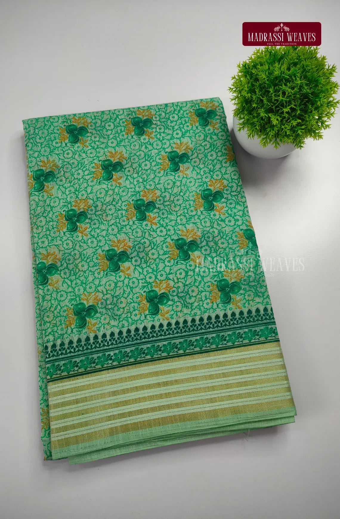 Floral Printed Office wear Cotton Blend Saree