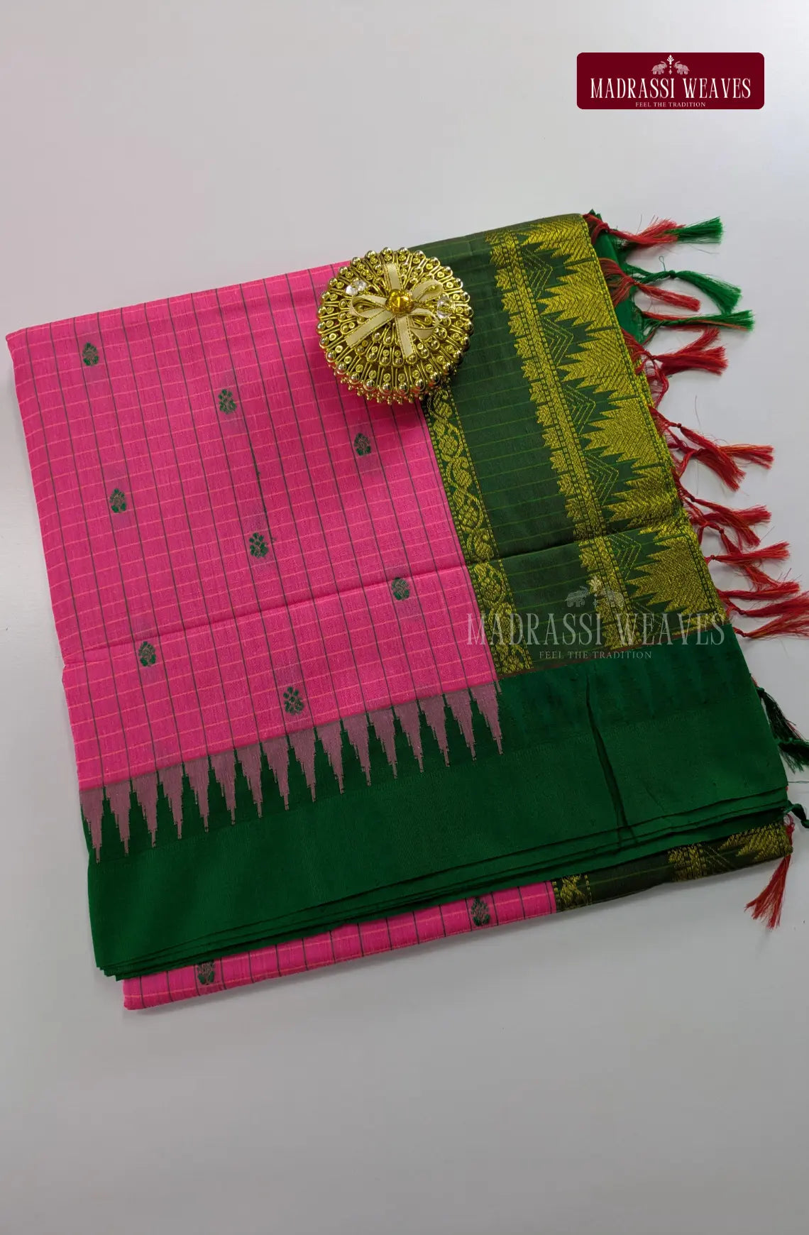 Premium Kalyani Kattam Thread Butta Sarees - Pink
