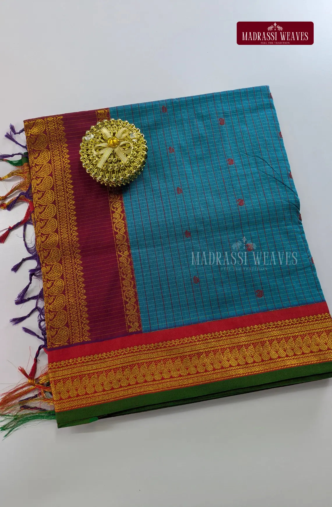 Premium Kalyani Kattam Thread Butta Sarees - Royal Blue