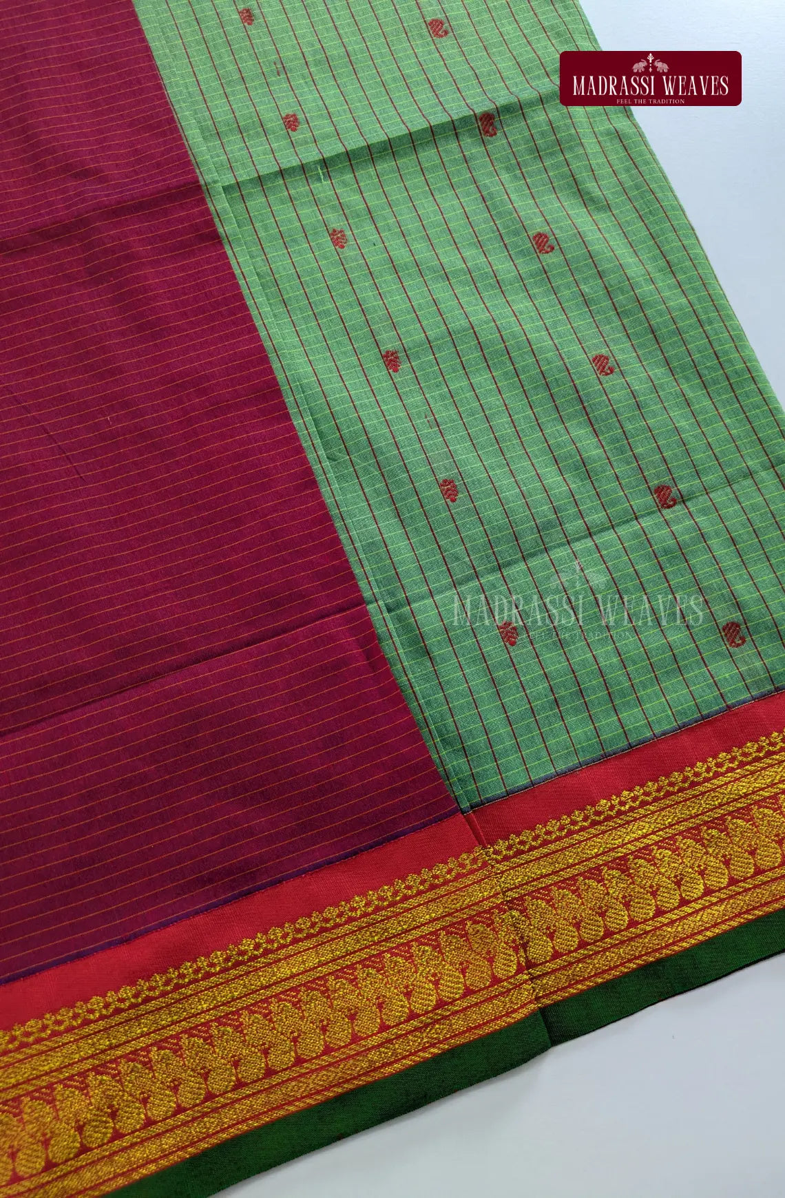 Premium Kalyani Kattam Thread Butta Sarees - Pista