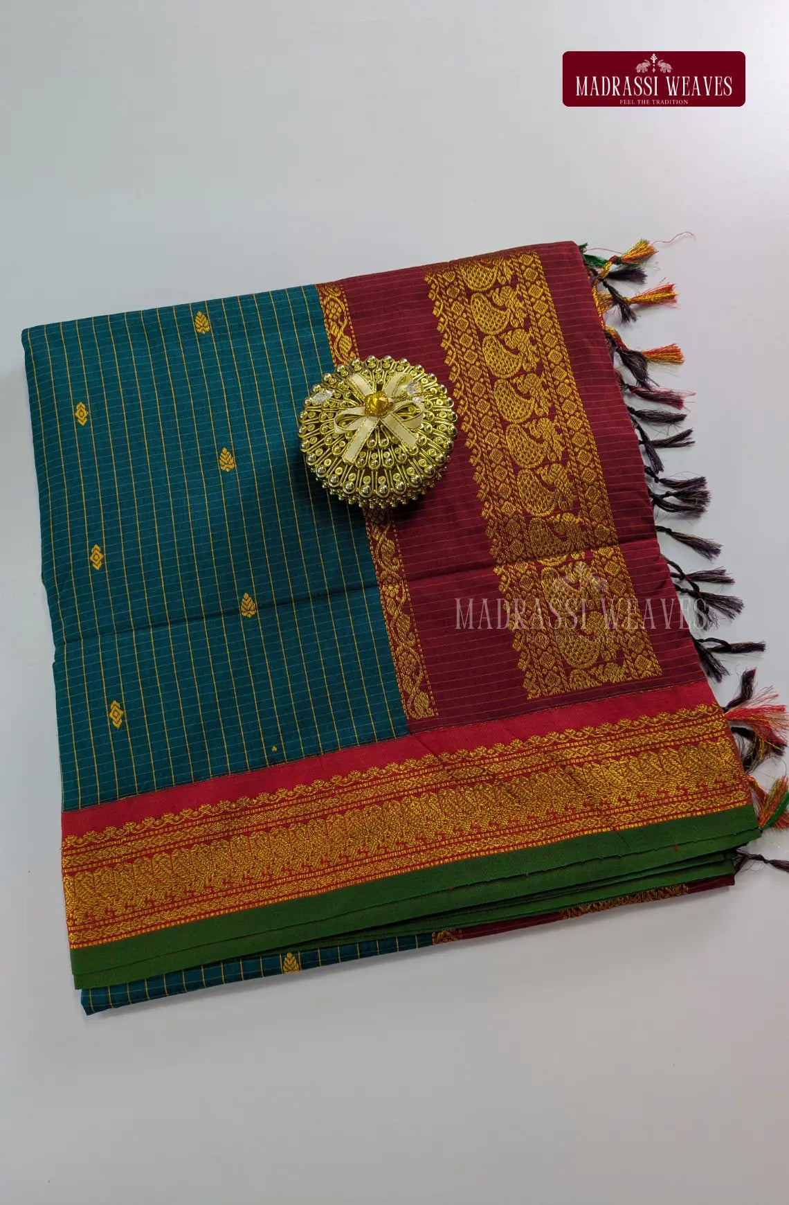 Premium Kalyani Kattam Thread Butta Sarees - Royal Blue