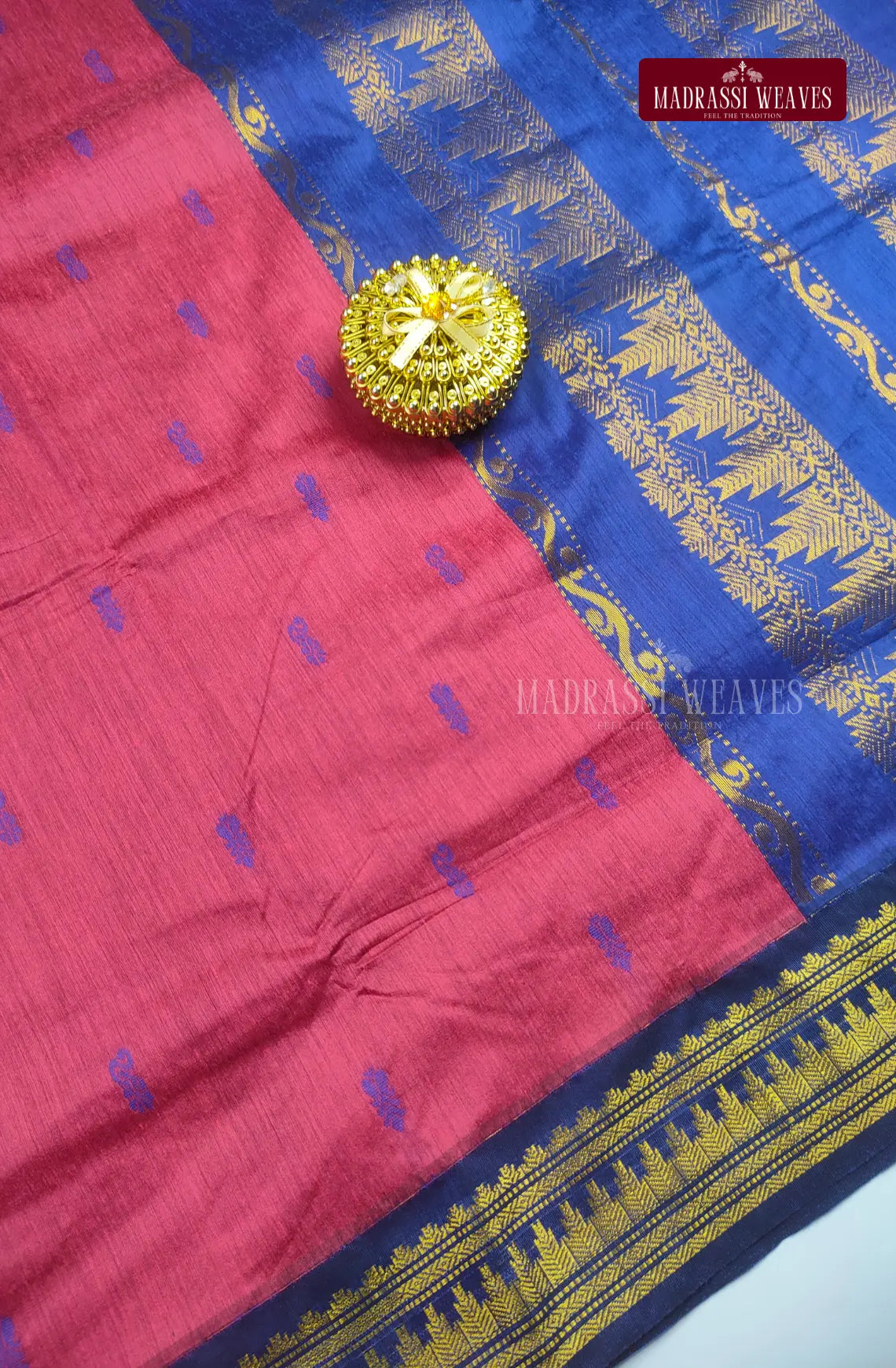 Premium kalyani Gadwal Cotton Sarees - Rani Pink
