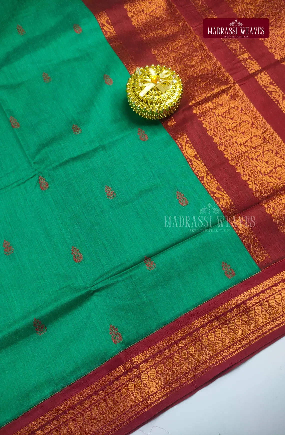 Premium kalyani Gadwal Cotton Sarees - Sapphire Green