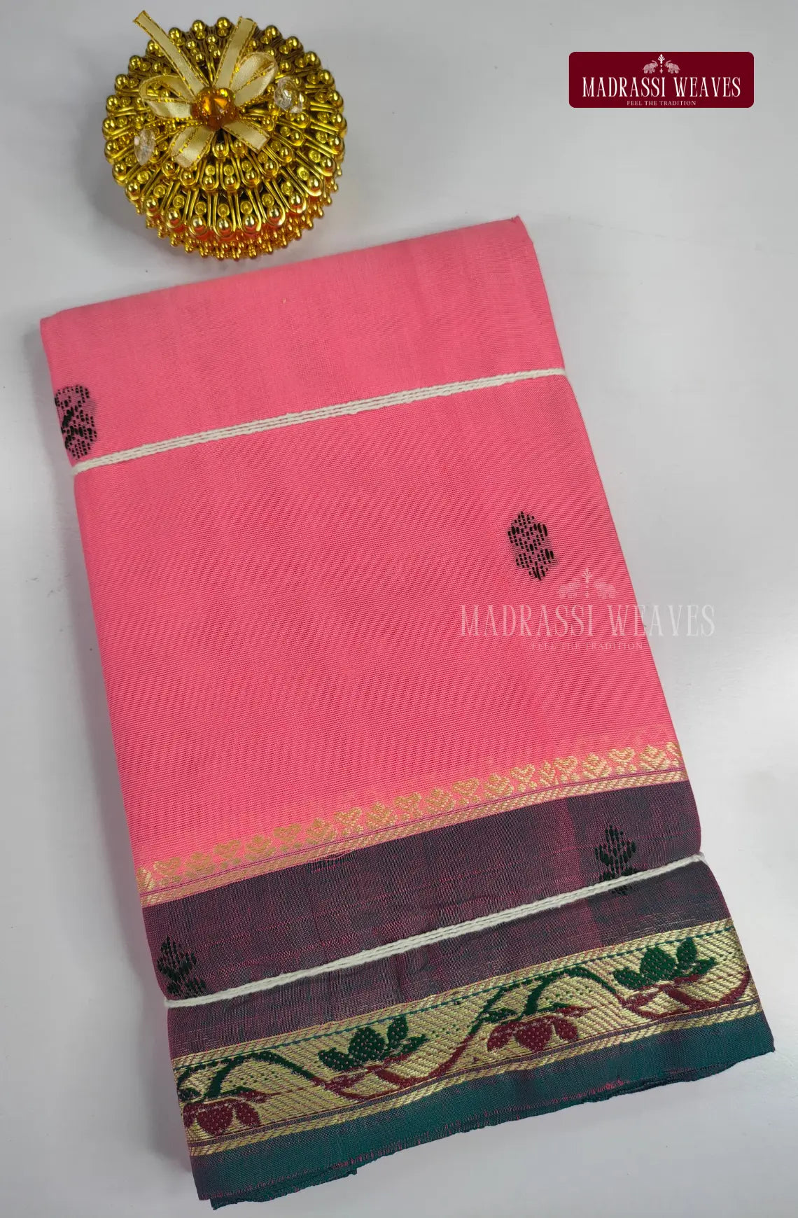 Pure Cotton Saree with Floral Border