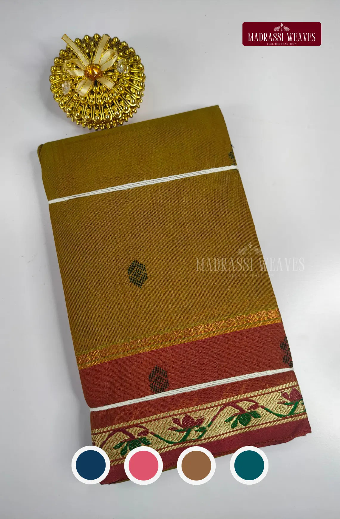 Pure Cotton Saree with Floral Border