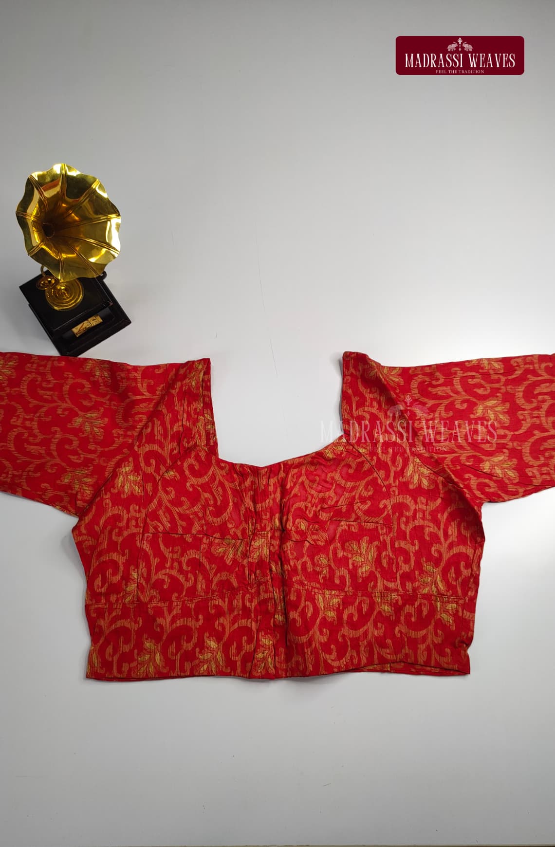 Scroll Printed Readymade Blouse - Maroon