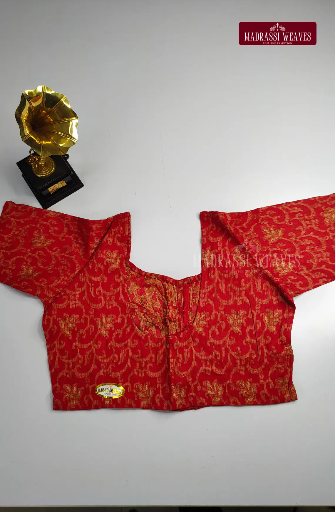 Scroll Printed Readymade Blouse - Maroon