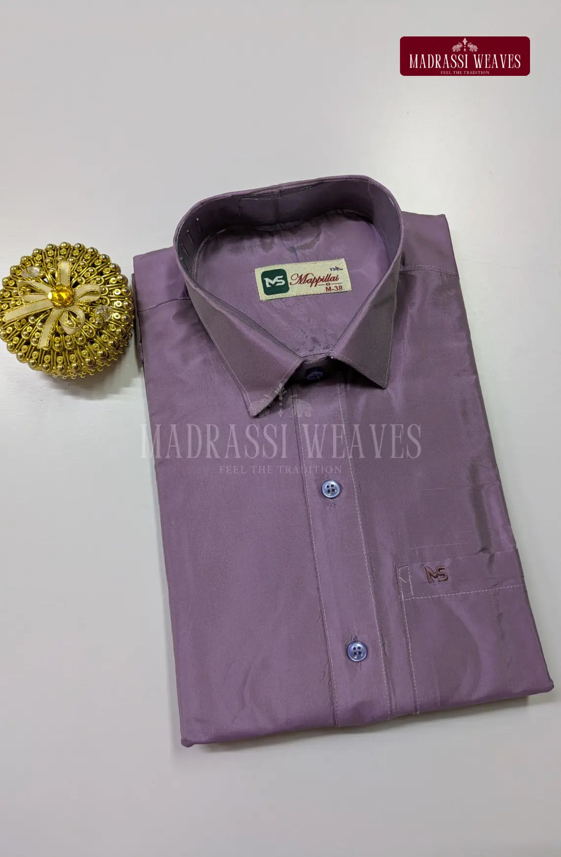Premium Japan Art Silk Shirt Only - Dark Lavender
