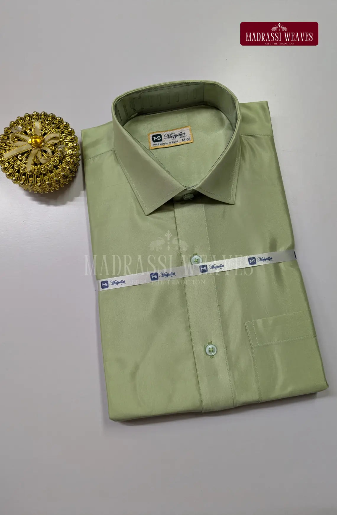 Premium Japan Art Silk Shirt Only - Marine Green