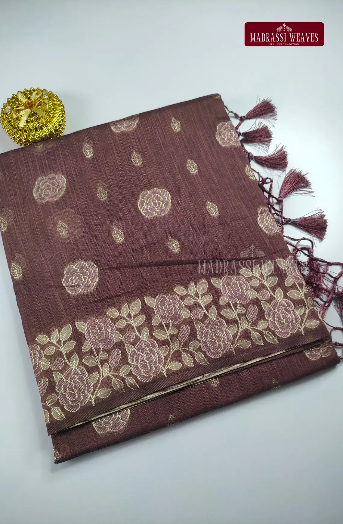 Silver Zari Woven Cotton Blend Saree