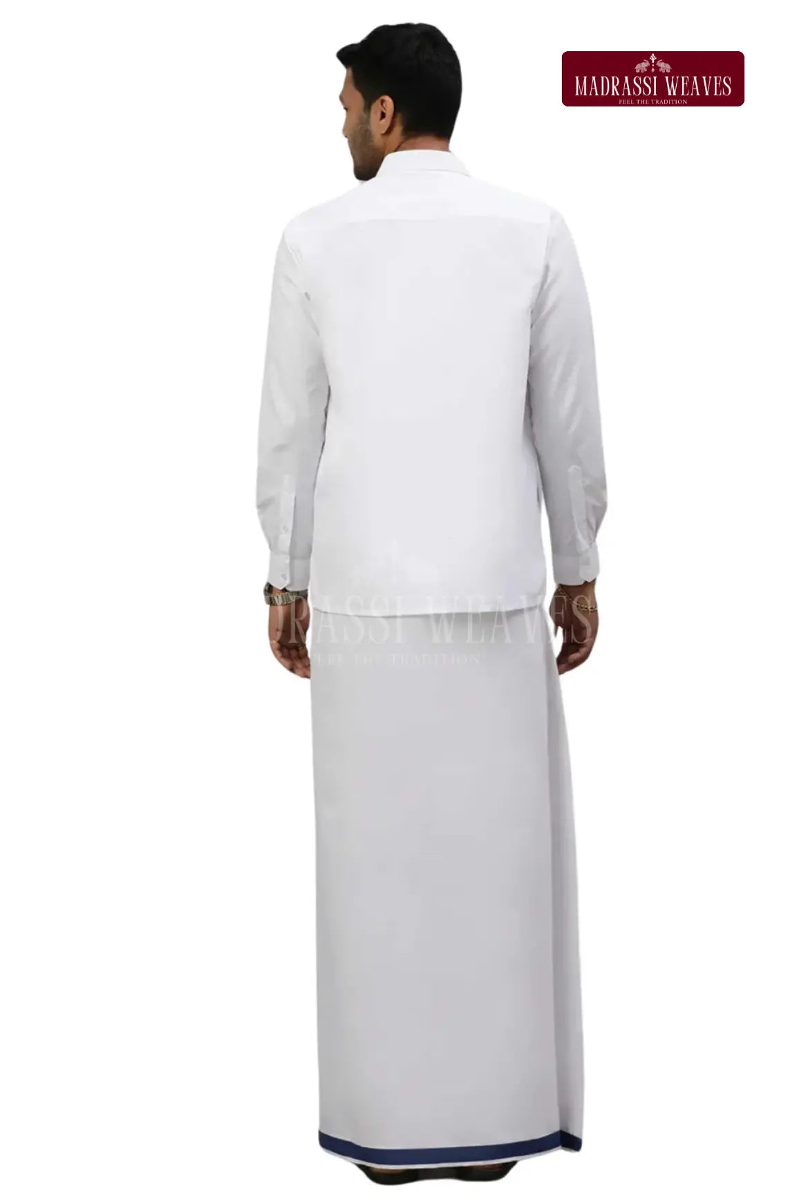 Pure Cotton Tamil Letters Dhoti Set - Design 3