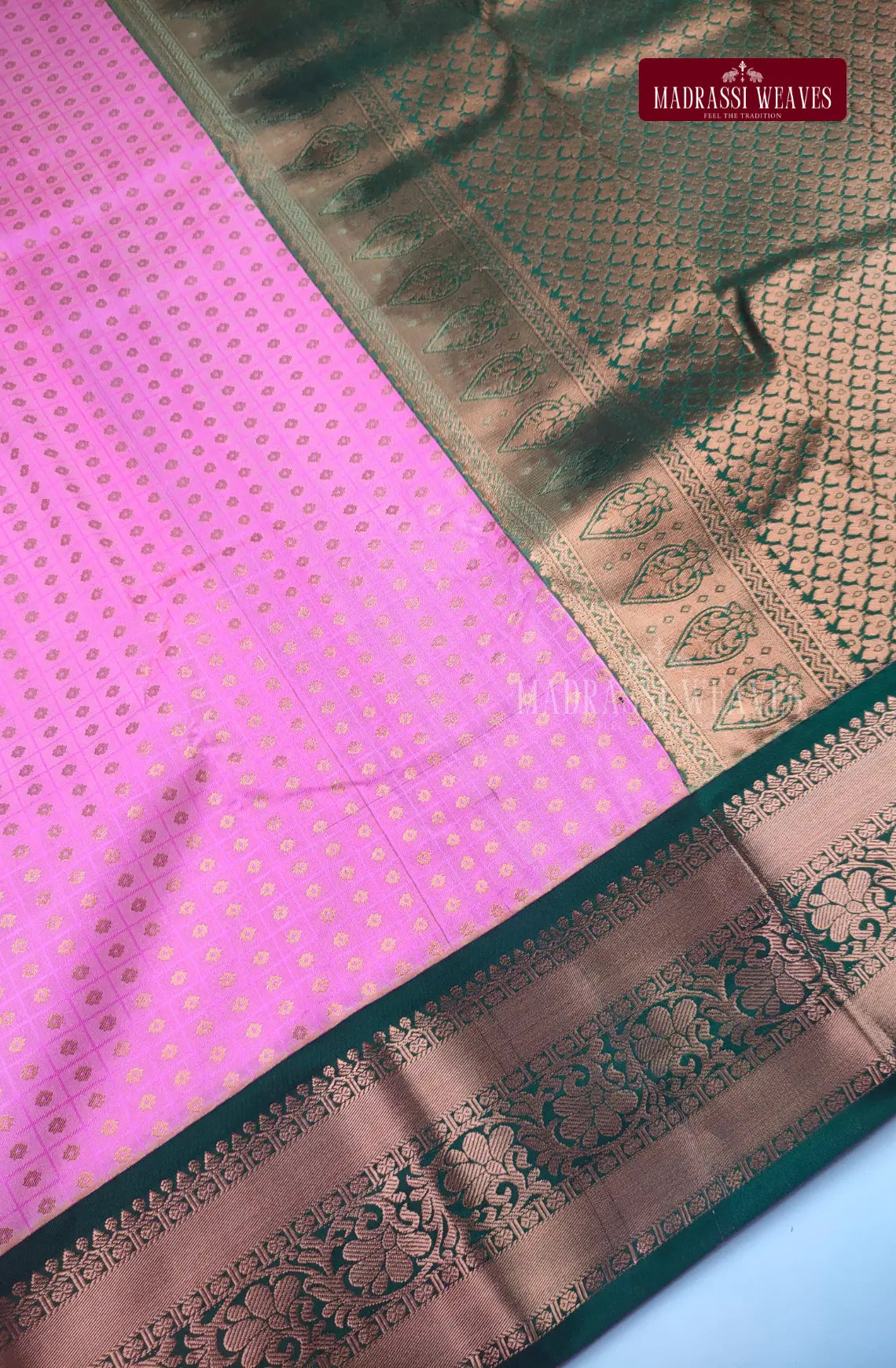 Traditional Ethnic Butta Kanchi Semi Silk Saree - Baby Pink