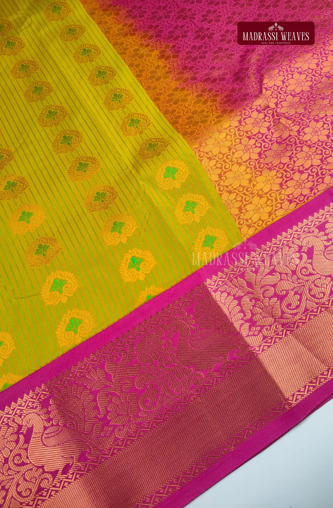 Traditional Kanchi Meena Work Semi Silk Saree - Elachi