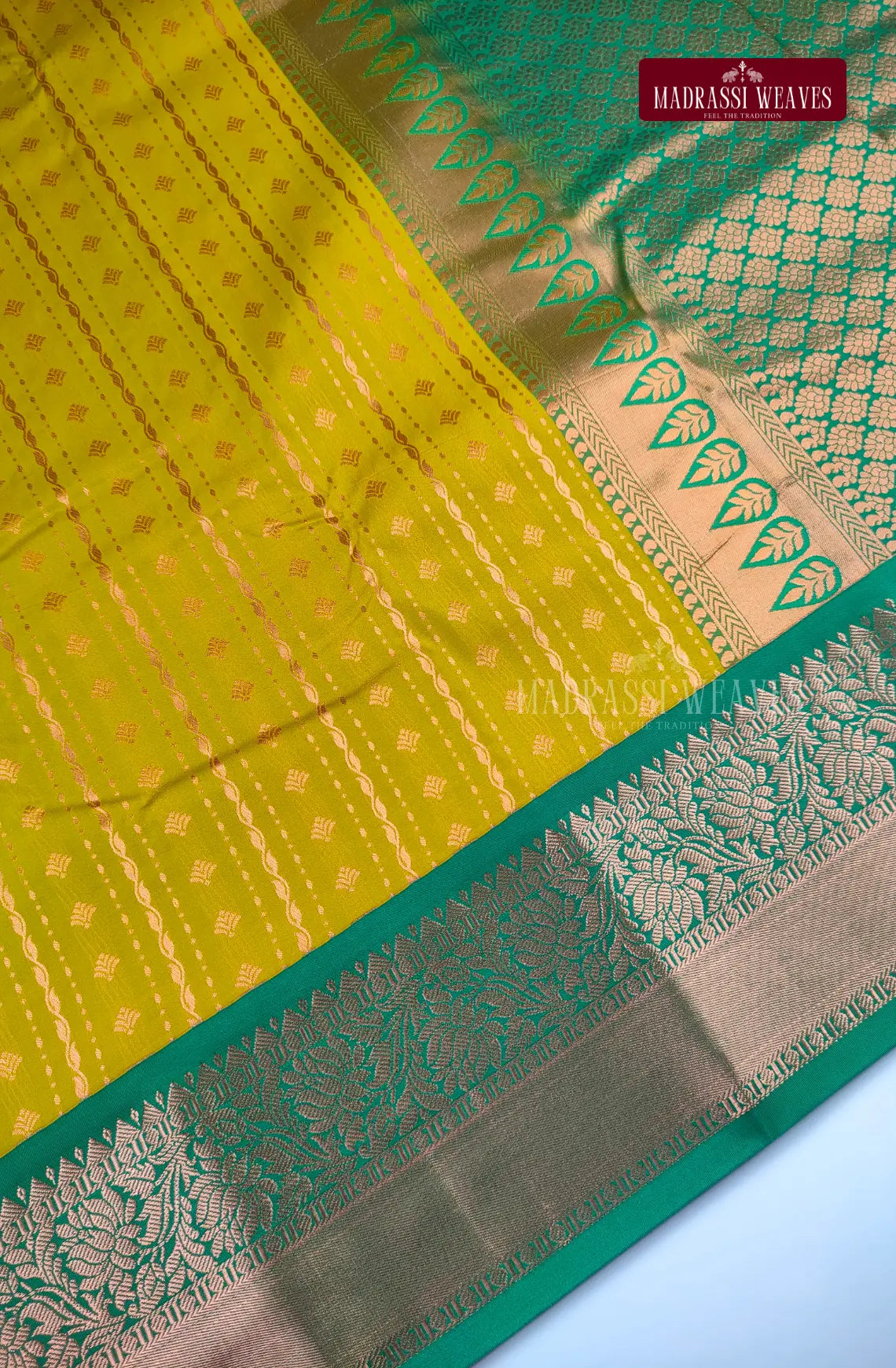 Traditional Kanchi Meena Work Semi Silk Saree - Mustard